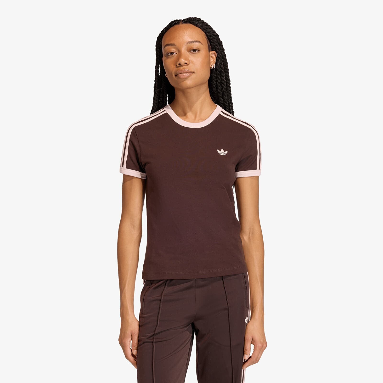 T-shirt adidas 3 Stripes Slim T-Shirt Aurora Coffee S