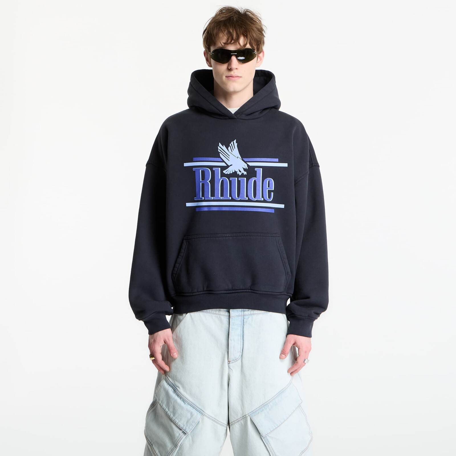 Sweatshirt Rhude Rossa Hoodie Vintage Black/ Blue S