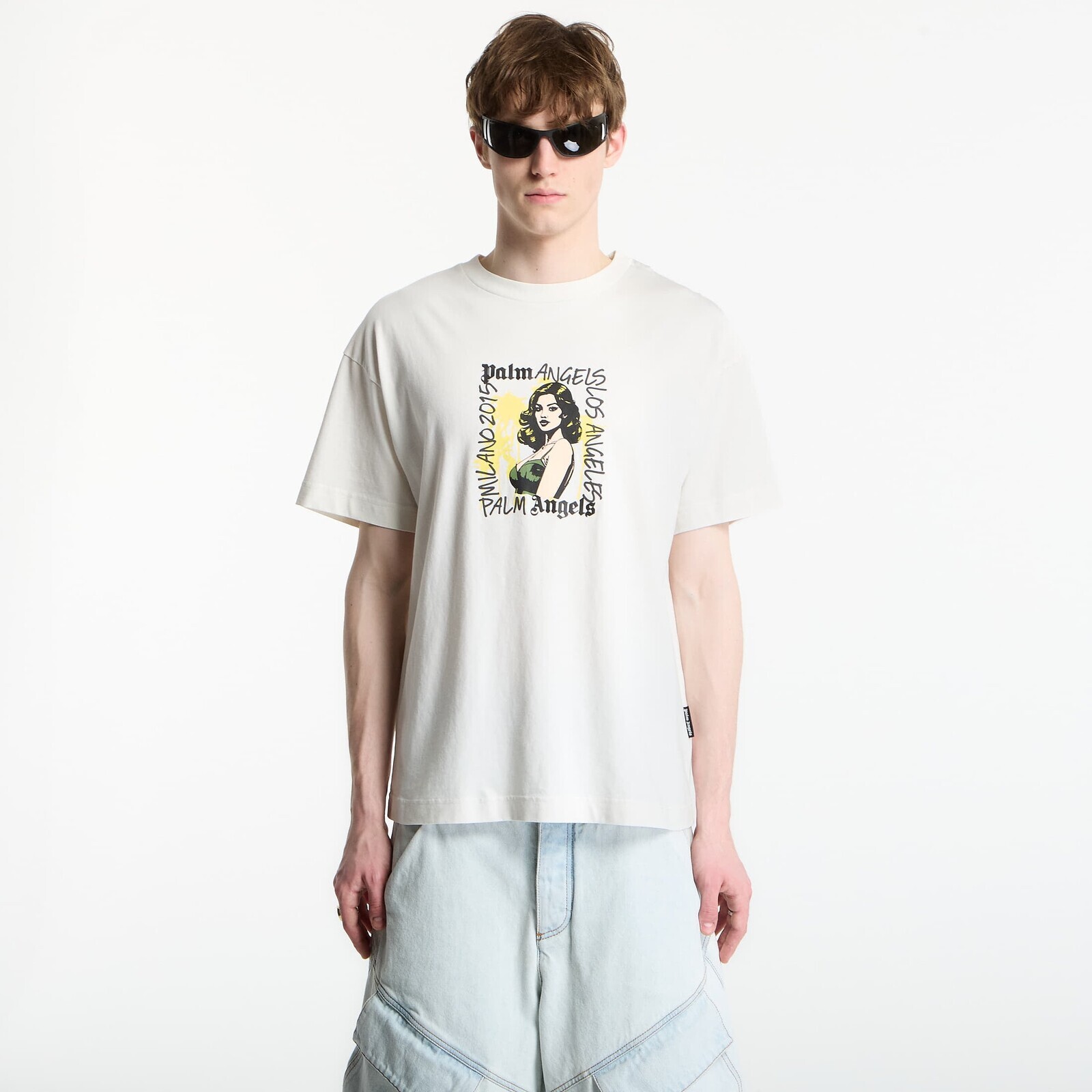 T-shirt Palm Angels Pinup Regular T-Shirt UNISEX White/ Green XXL