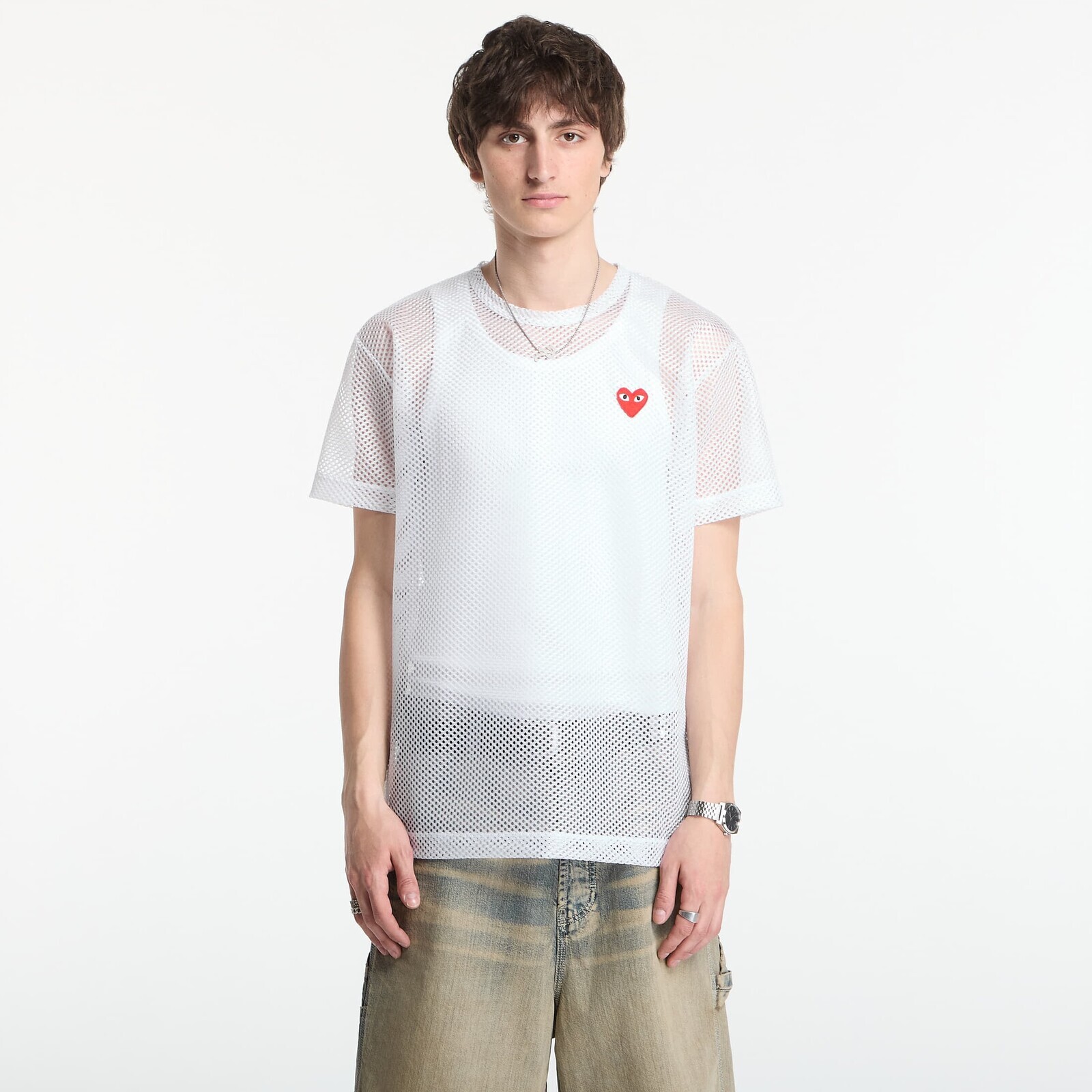 T-shirt Comme des Garçons PLAY T-Shirt Red Emblem White XL