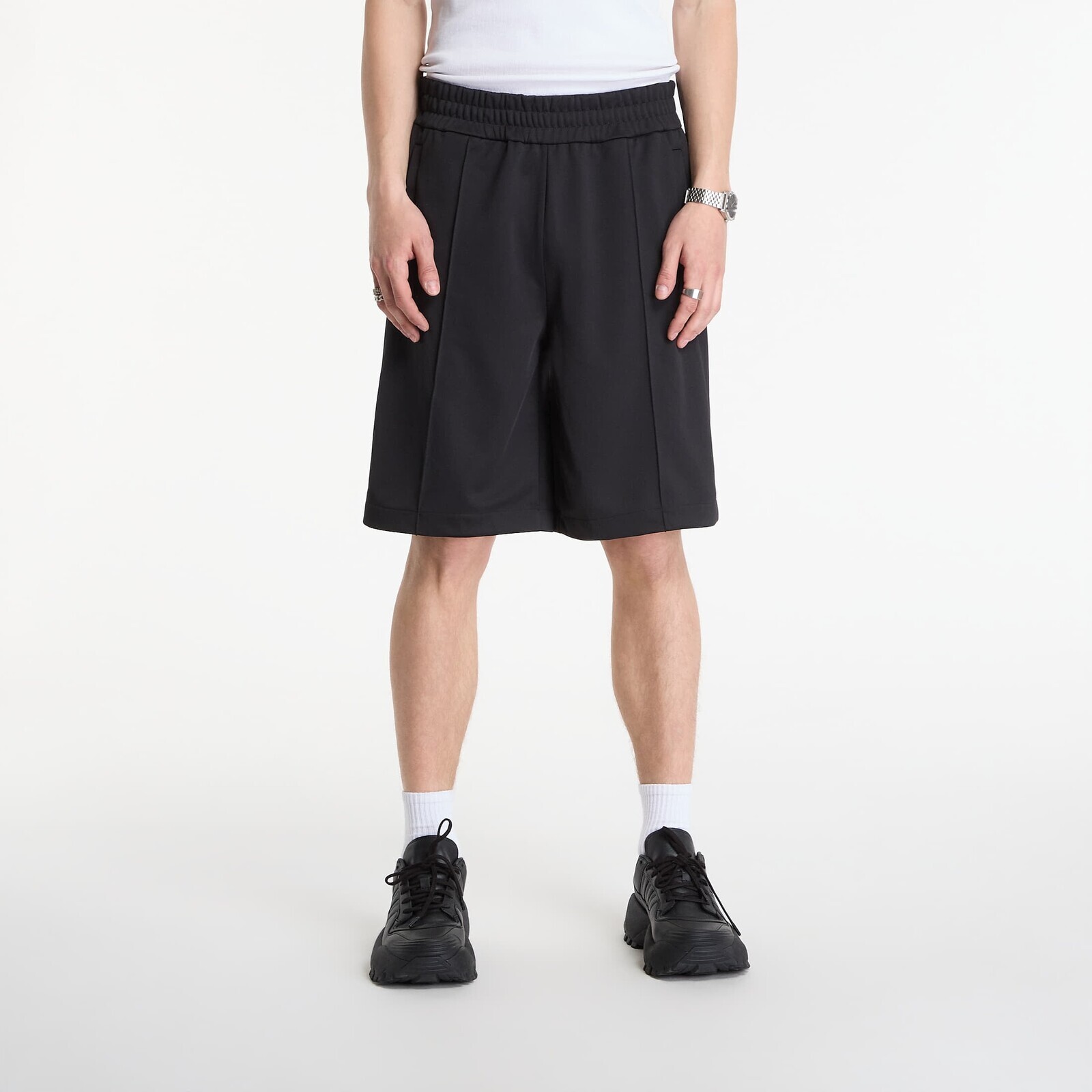 Shorts Palm Angels Back Curved Logo Track Shorts Black/ Off White L