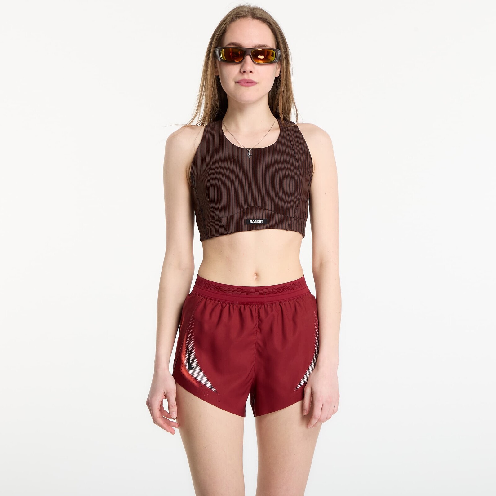 BANDIT Women's Striped Cadence™ Longline Bra Cacao/ Black S