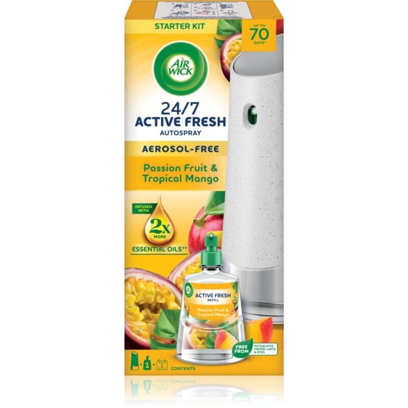 Air Wick Active Fresh Passion Fruit & Tropical Mango automatic air freshener and refill 228 kg
