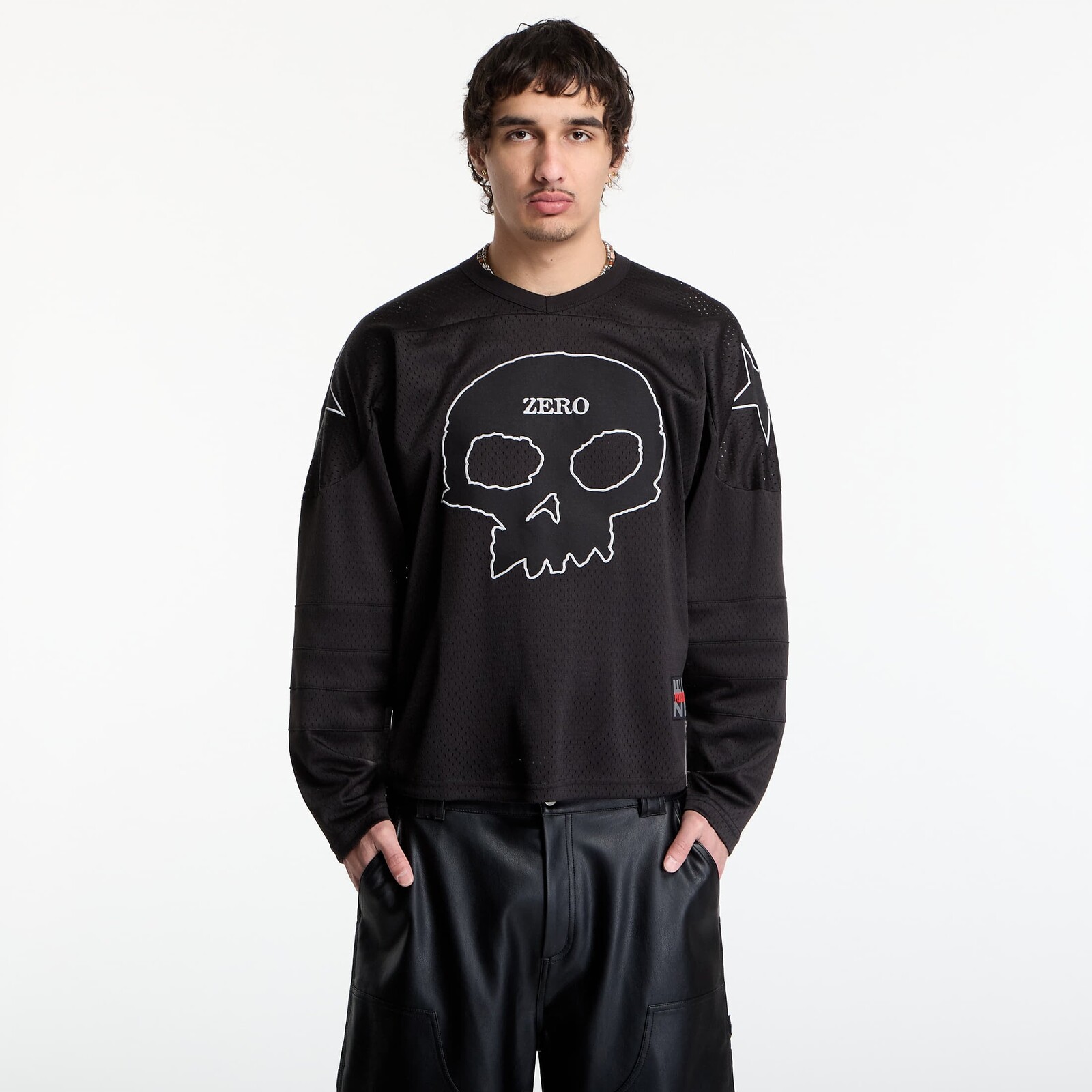 PLEASURES Jamie Hockey Jersey Black L