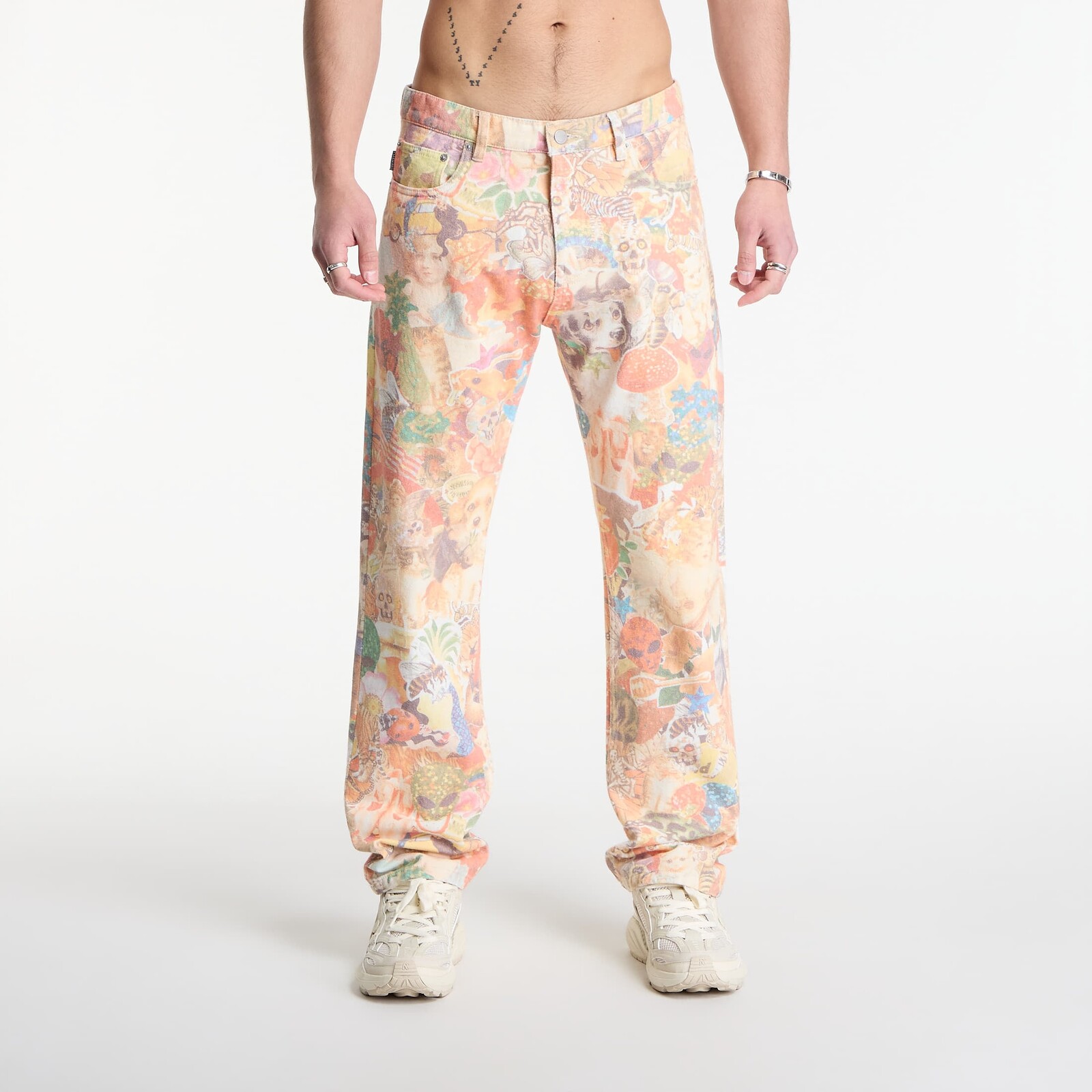 Pants PLEASURES Stickers Straight Leg Jeans Multi 28