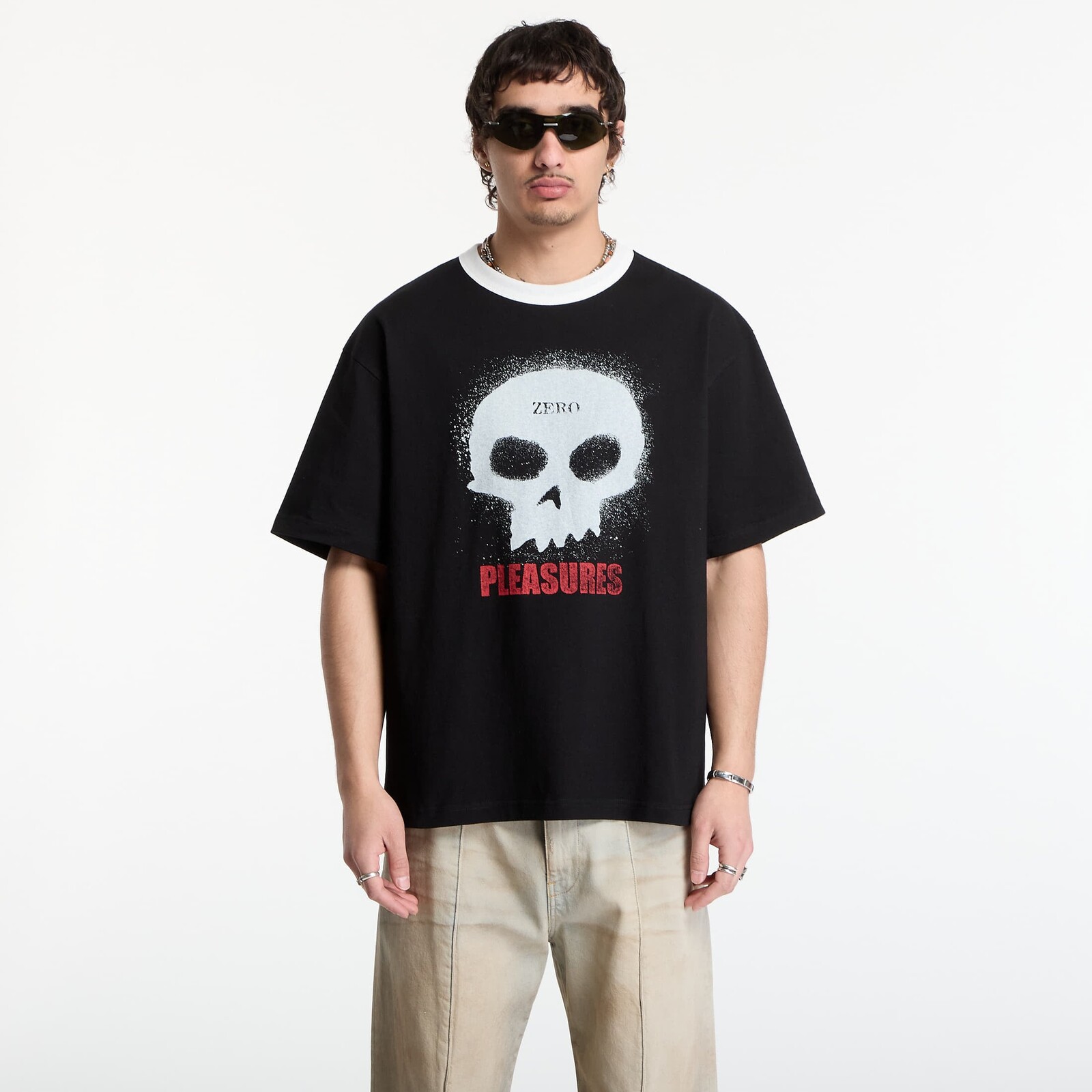 T-shirt PLEASURES Single Skull Heavyweight Shirt Black XL