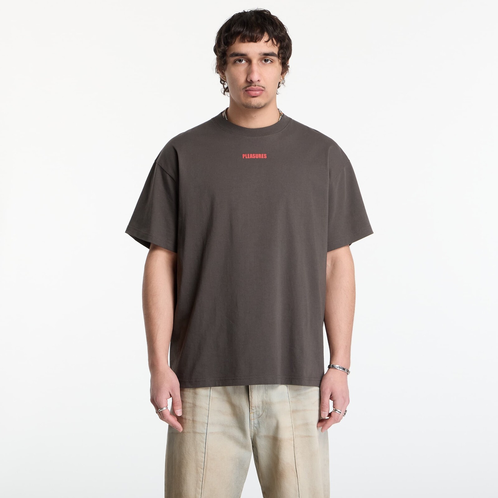 T-shirt PLEASURES Wordmark T-Shirt Charcoal M