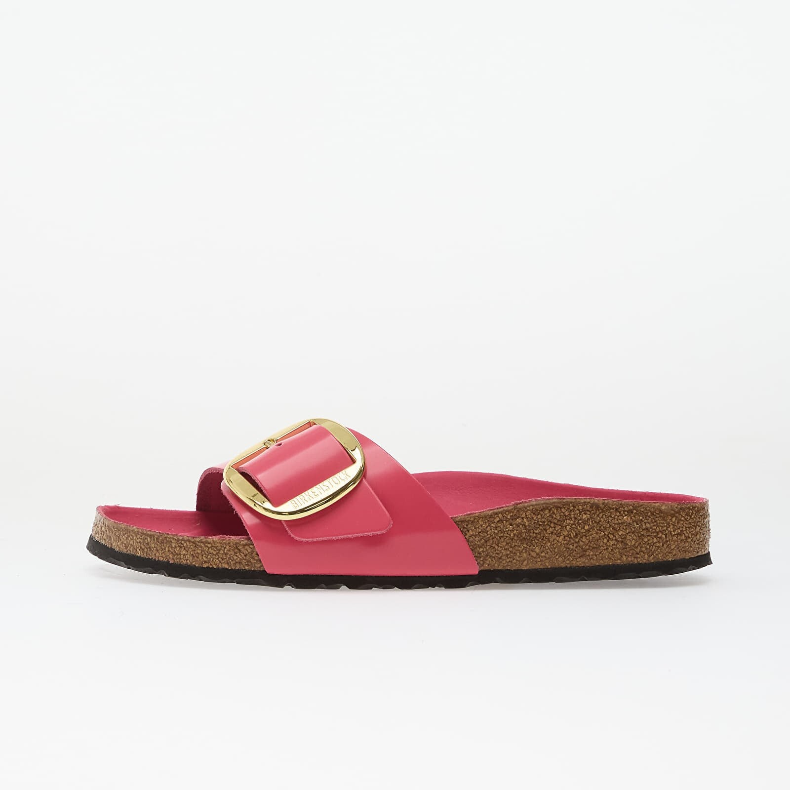 Sneakers Birkenstock Madrid Big Buckle Natural Leather Patent Women High-Shine Fuchsia Tulip UK 4.5