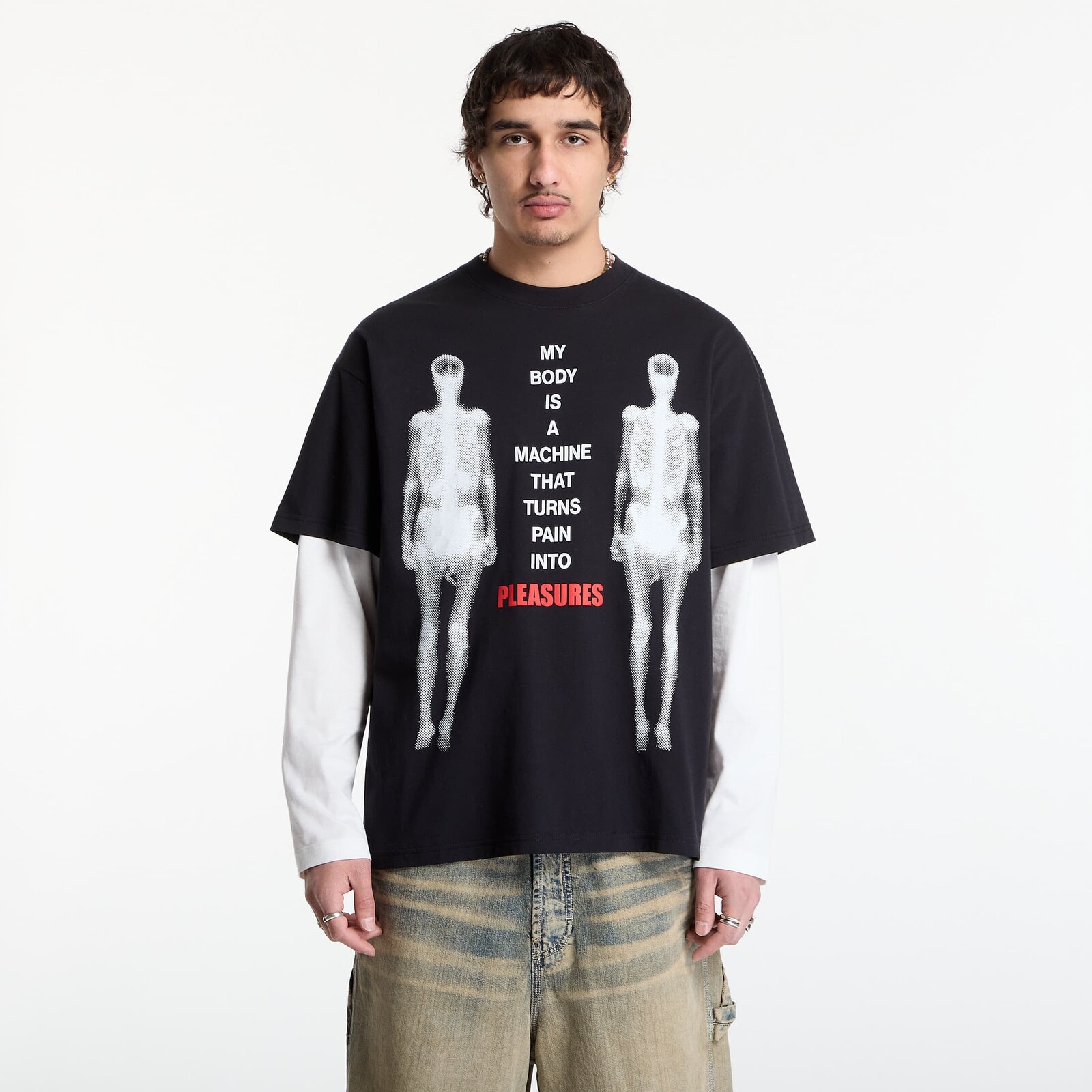 T-shirt PLEASURES Machine T-Shirt Black M