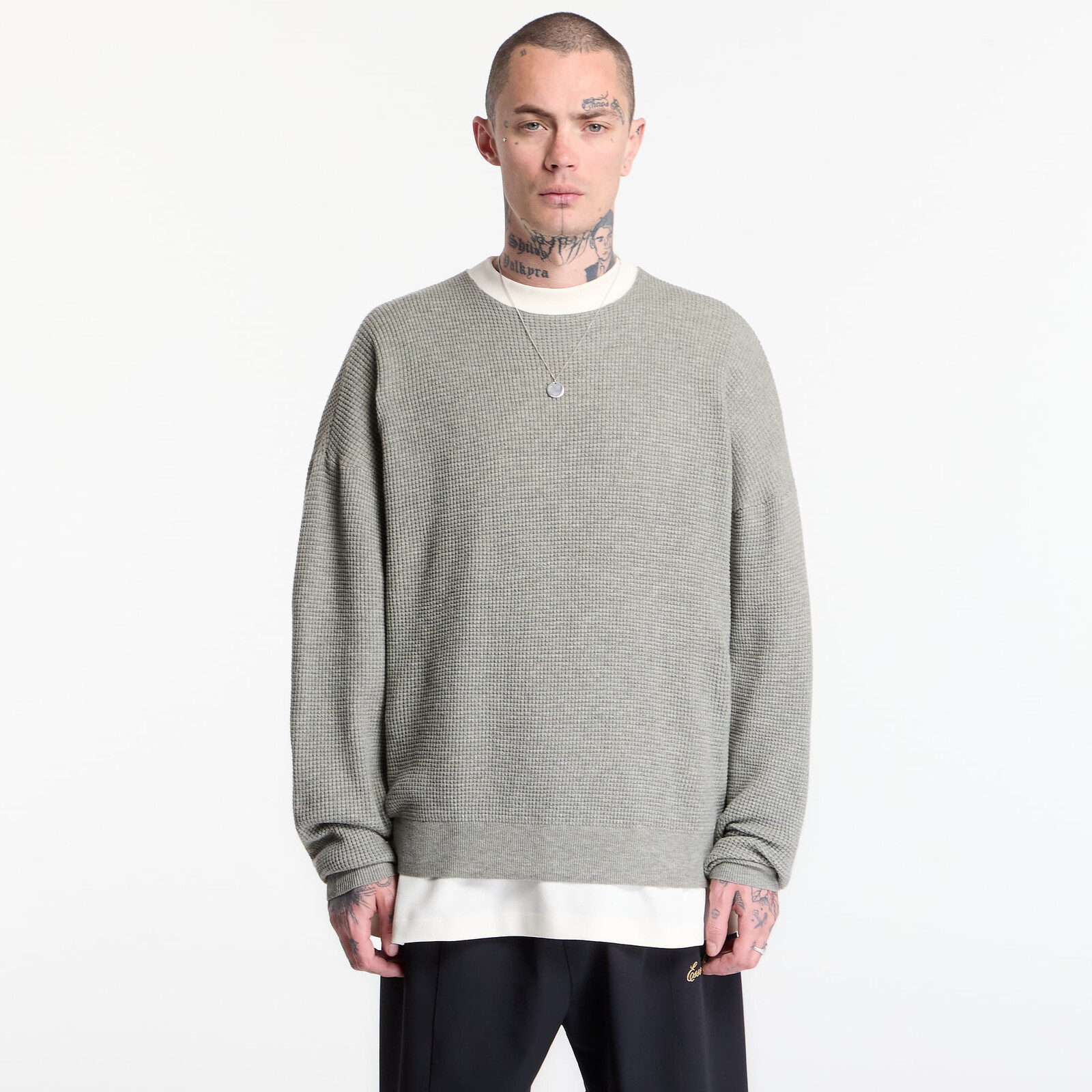 Sweatshirt Fear of God Essentials Signature Waffle 90'S Crewneck Concrete Heather L