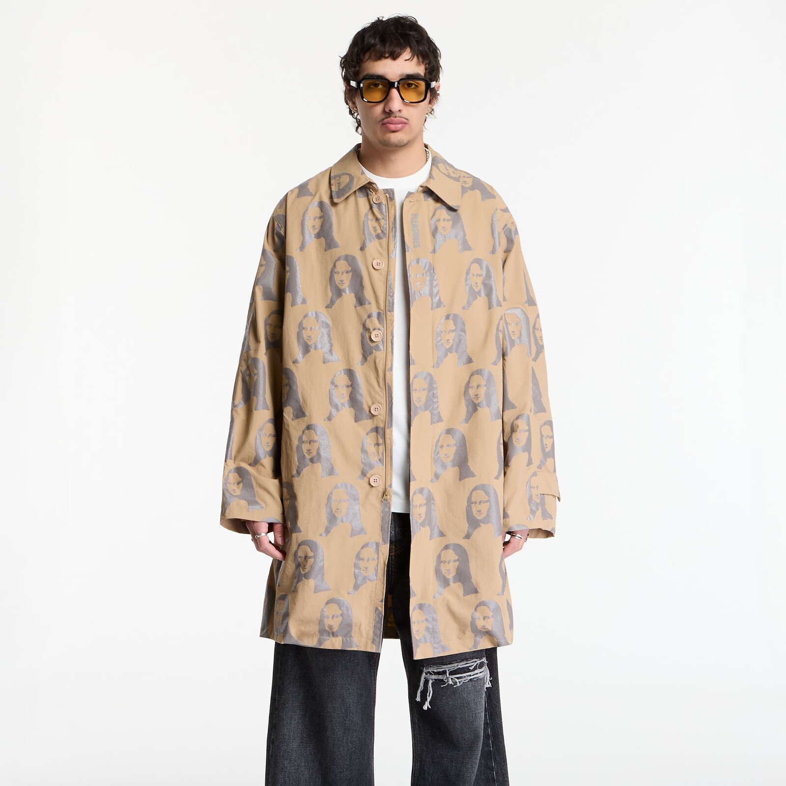 Coat PLEASURES Mona Single Breasted Coat Beige S/M