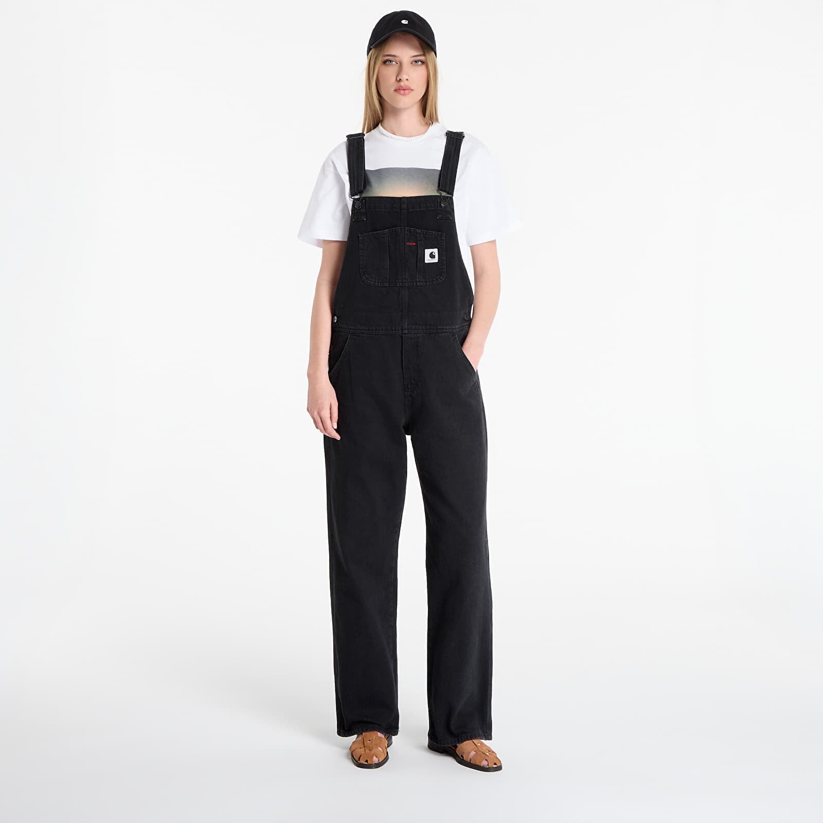 Jeans Carhartt WIP W' Bib Overall Straight Black Stone Washed M
