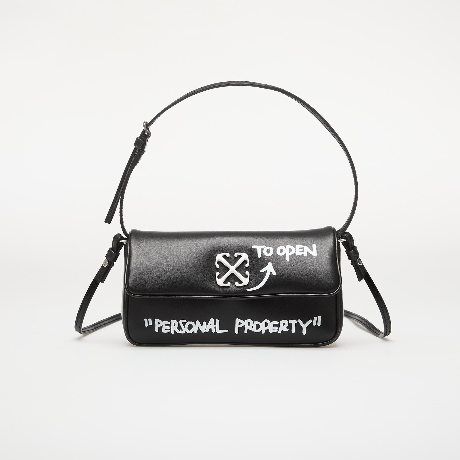 Handbag Off-White Jitney Shoulder 0.7 Quote Black Universal
