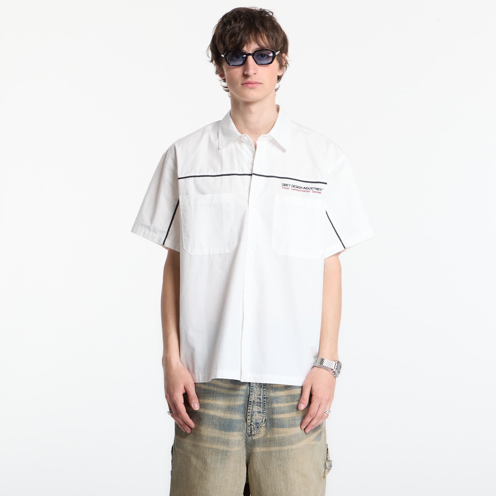 Shirt OBEY Camber Woven White XL
