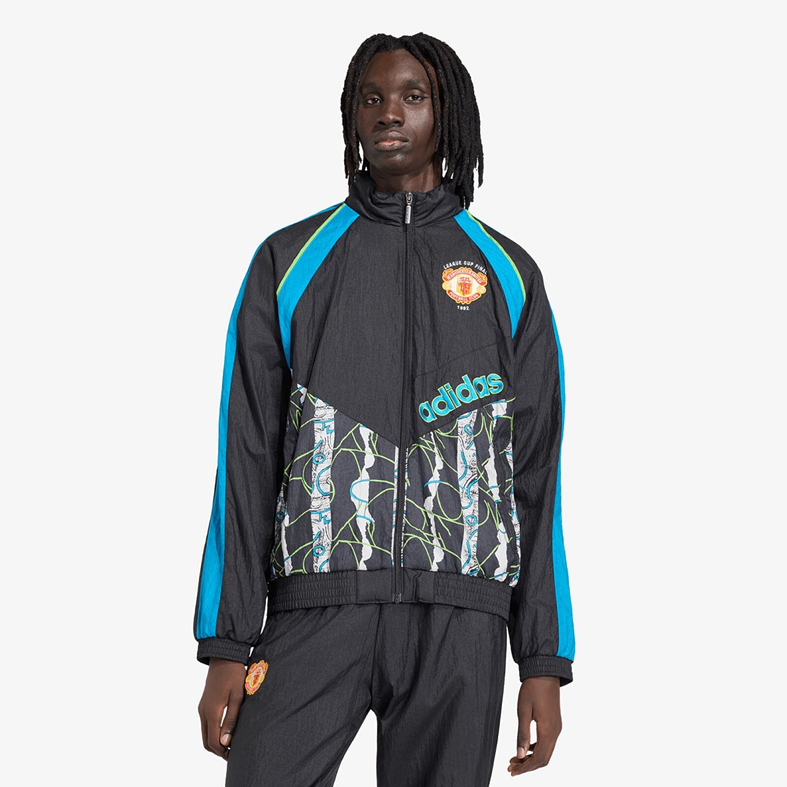 Sweatshirt adidas Manchester United Woven Track Top 90 Black S