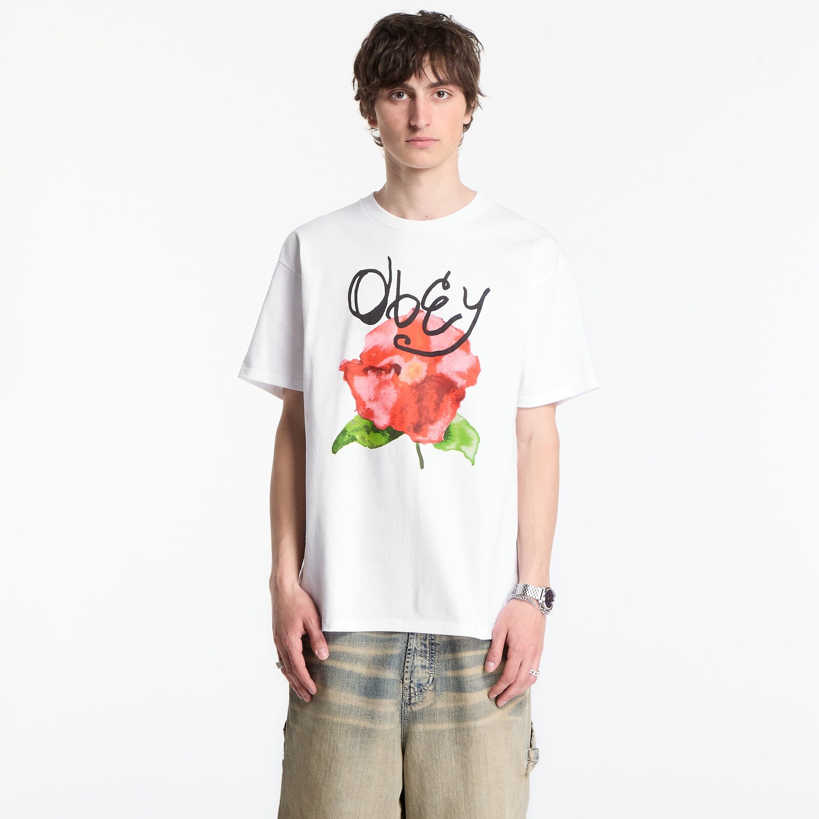 T-shirt OBEY Watercolor Poppy White M