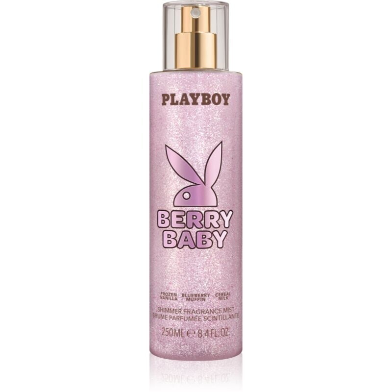 Playboy Berry Baby body spray with glitter for women 250 ml