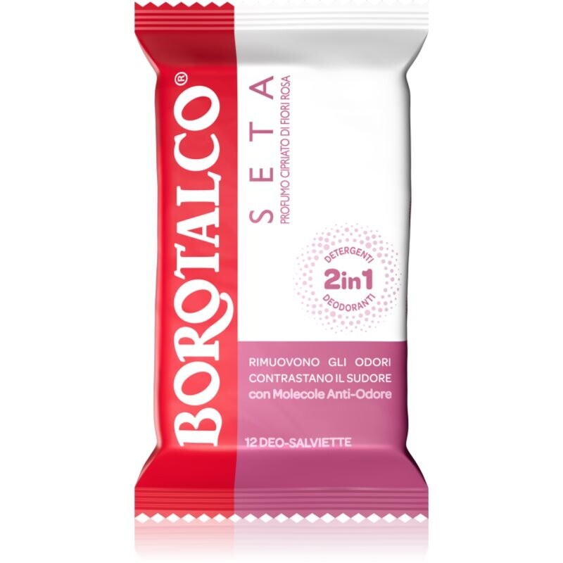 Borotalco Soft Talc & Pink Flower refreshing wet wipes for the legs, body and underarms 12 pc