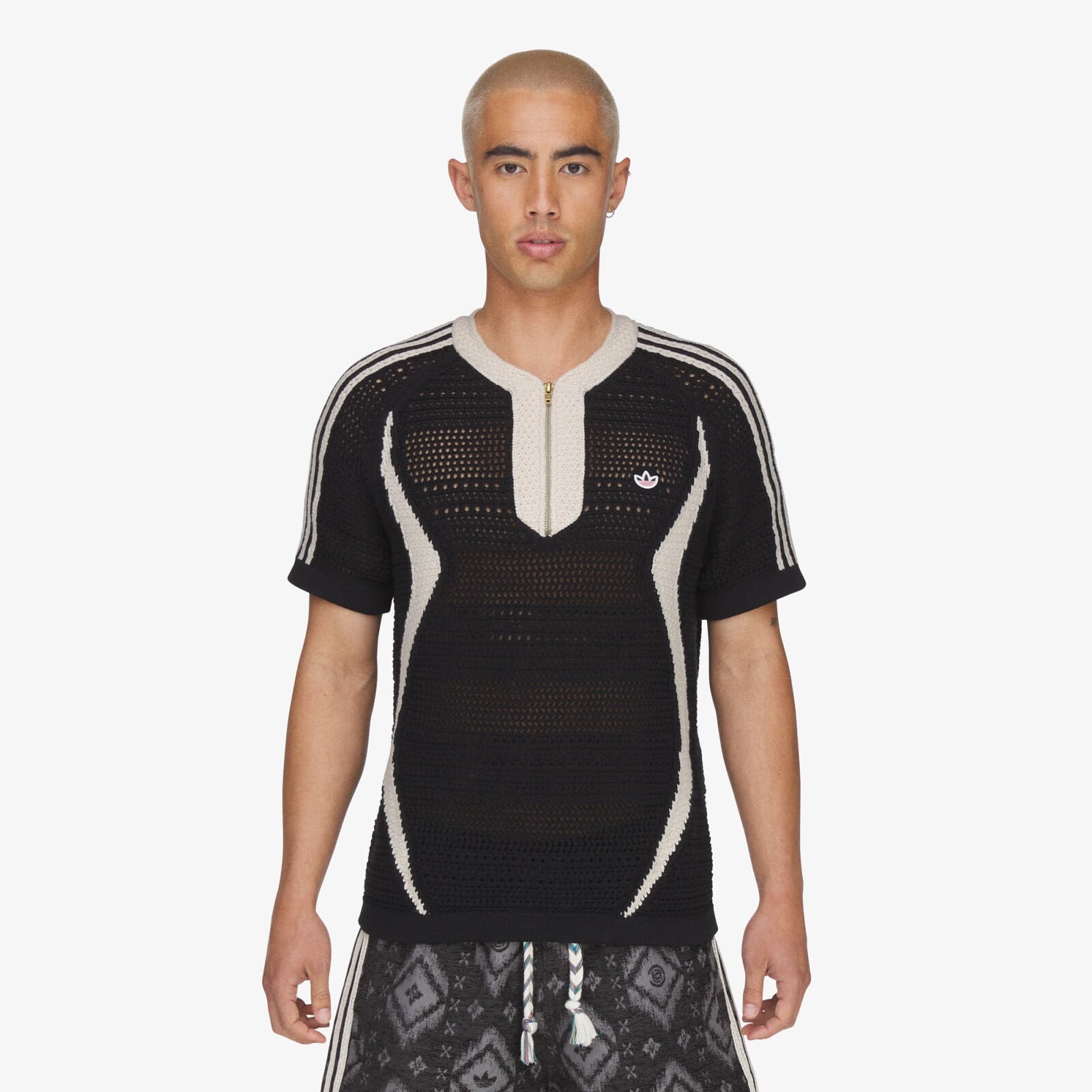 adidas x Clot Knit Jersey By Edison Chen UNISEX Black/ Wonder White XL