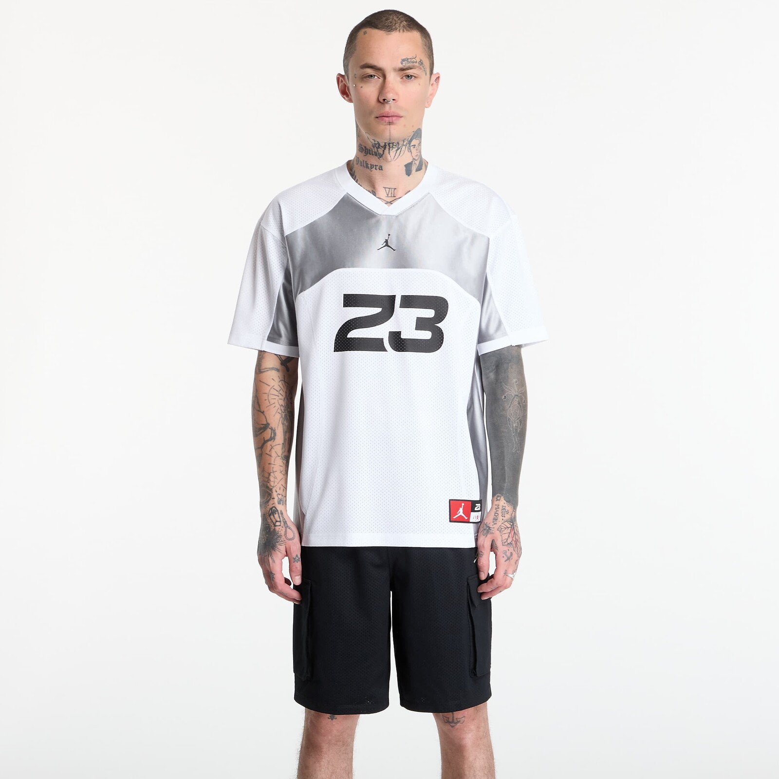 Jordan Flight Men's Jersey Top White/ Lt Smoke Grey/ Black M