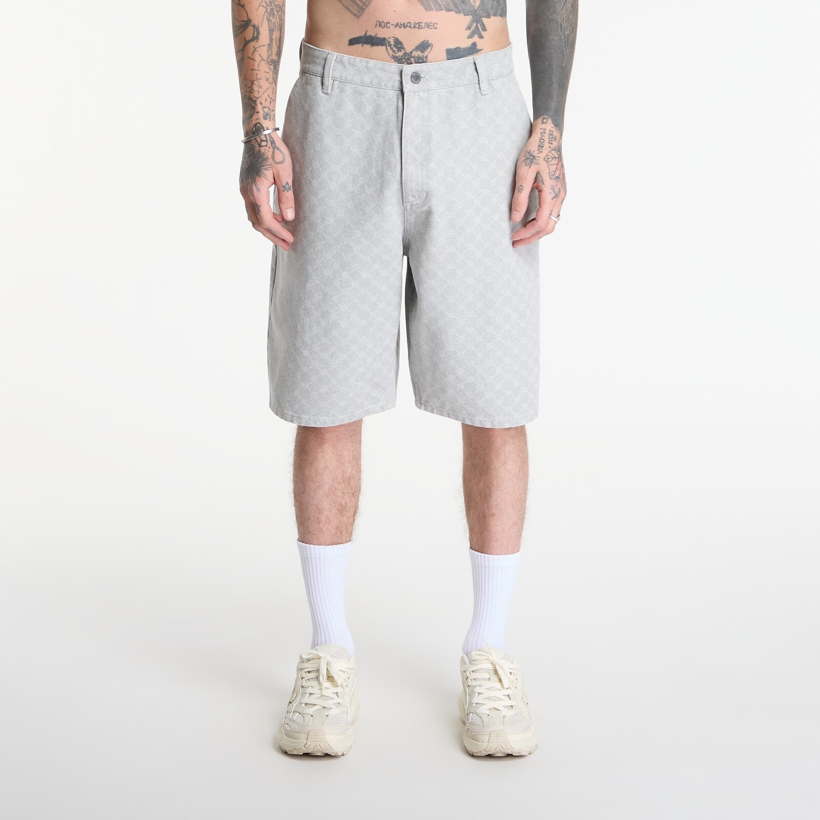 Daily Paper Washed Monogram Woven Shorts Grey L