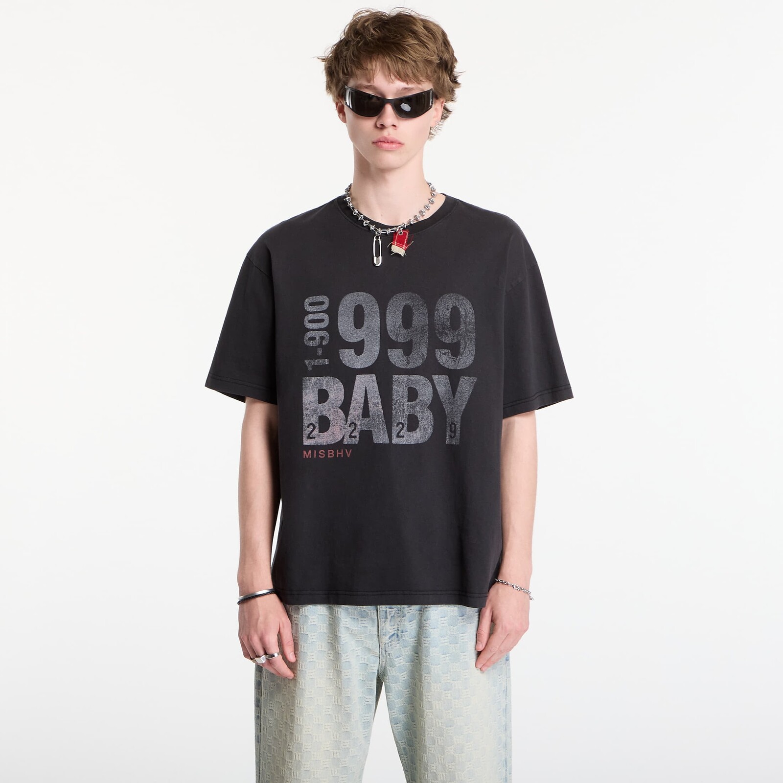 T-shirt MISBHV 999 Baby T-Shirt UNISEX Washed Black XL