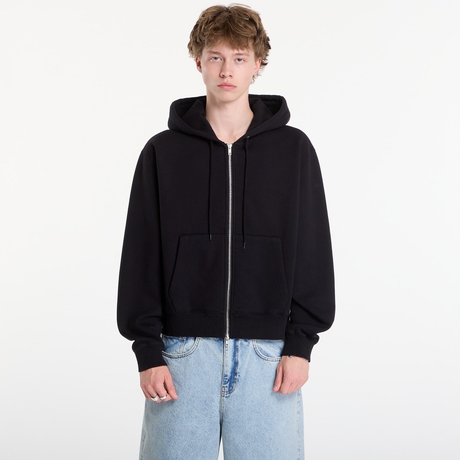 Sweatshirt Patta Embro Classic Zip Up Hooded Sweater UNISEX Black XL