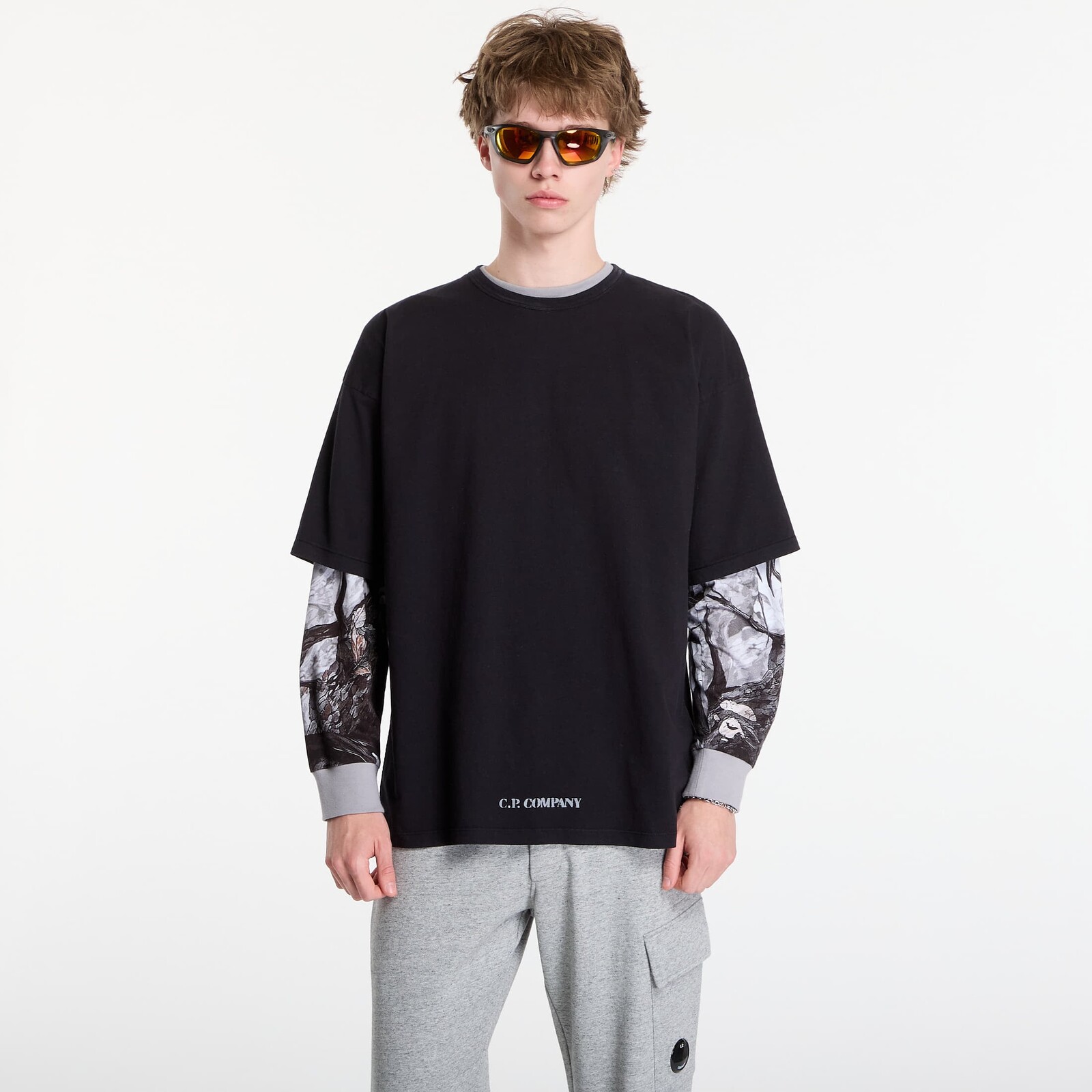 T-shirt C.P. Company 1020 Jersey Short Sleeve Stencil T-Shirt Black S