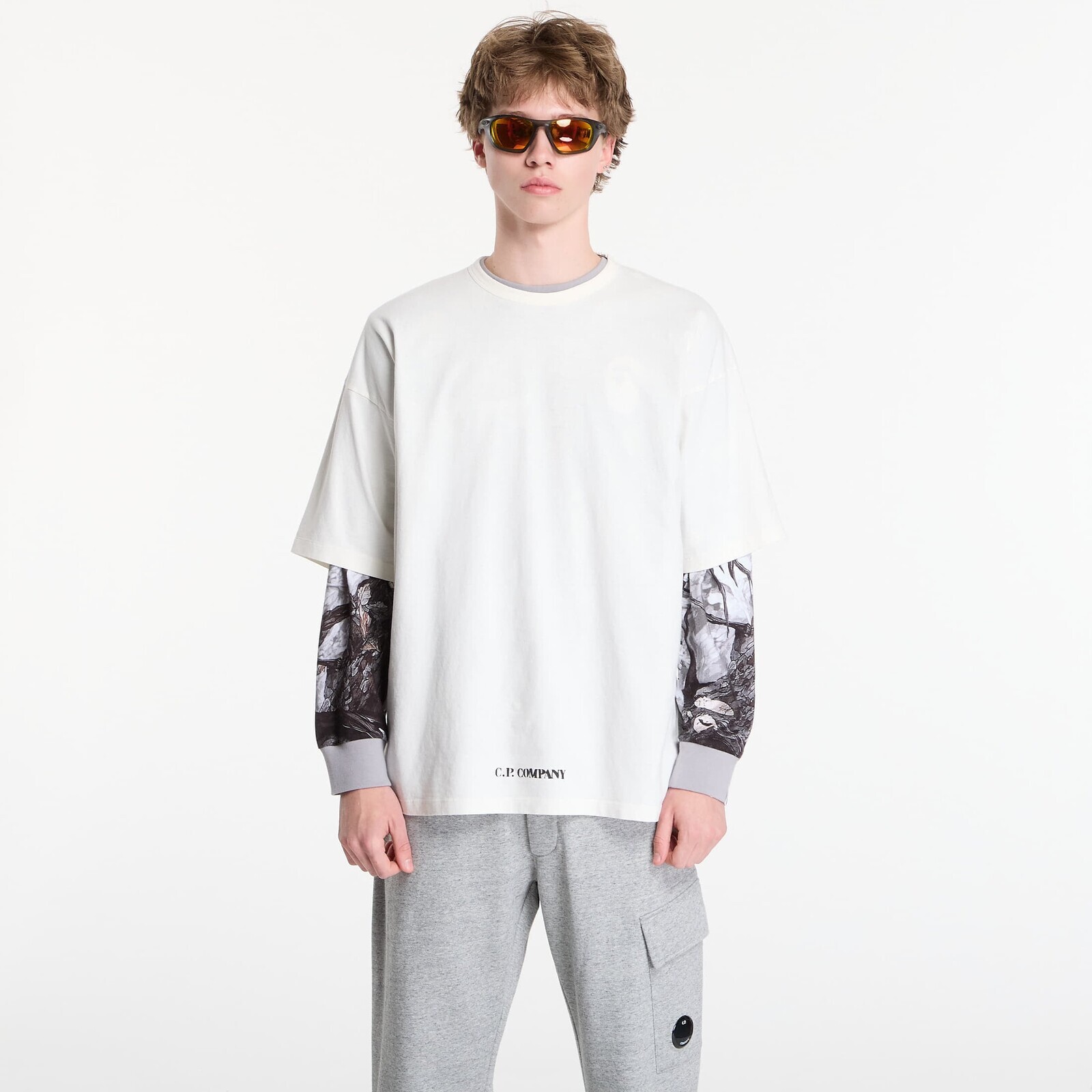 T-shirt C.P. Company 1020 Jersey Short Sleeve Stencil T-Shirt Gauze White S