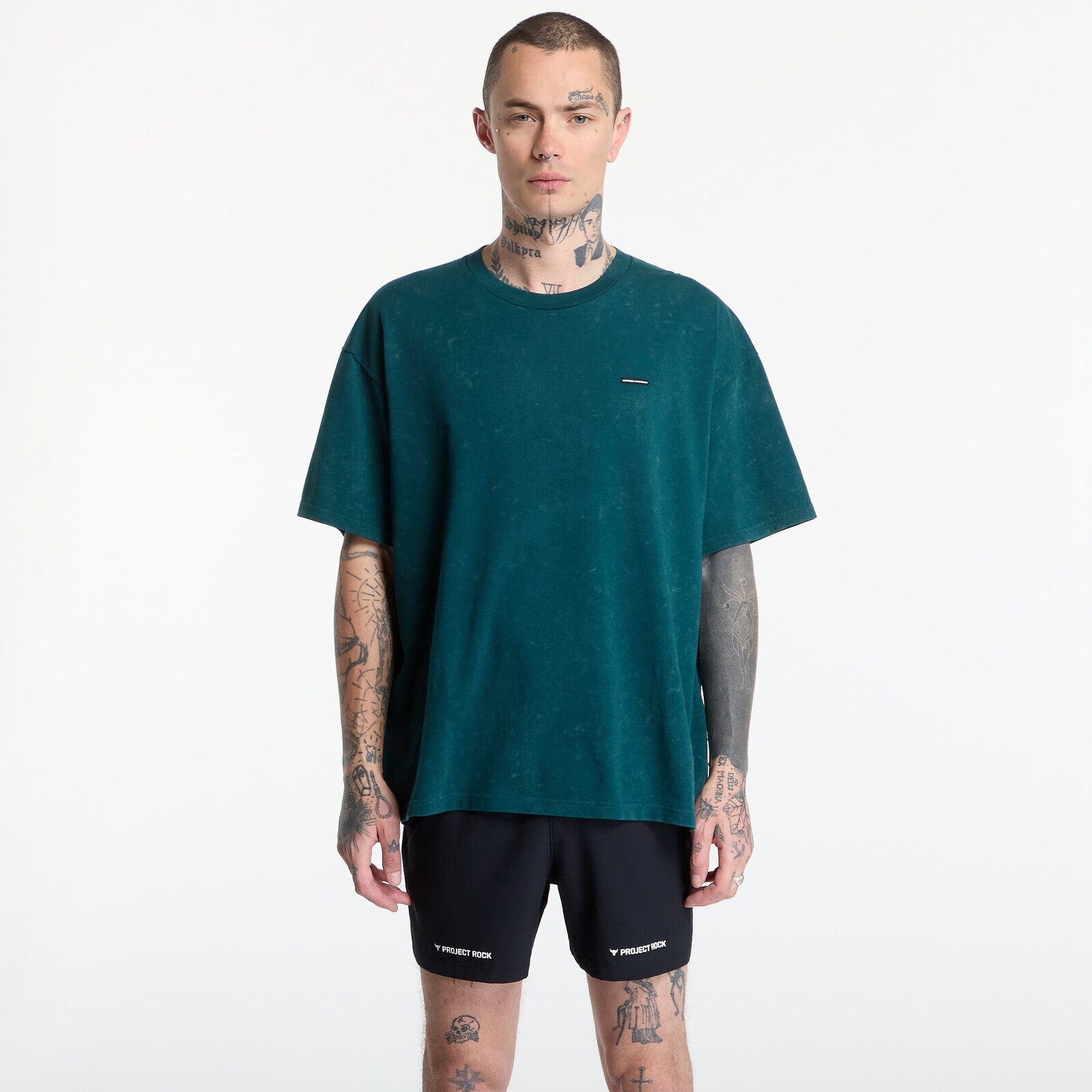 T-shirt Under Armour M HW OS LOGO WASH SS Green S