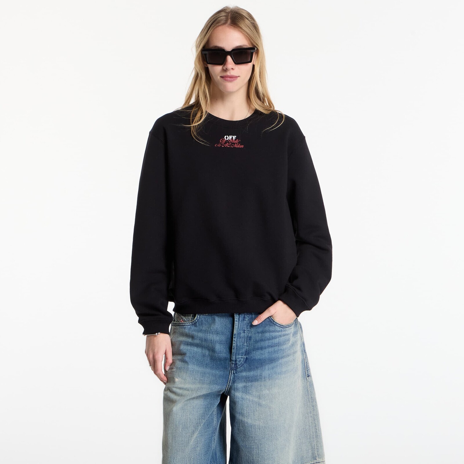 Sweatshirt Off-White x AC Milan Reg Crew Black/ No Color XXS