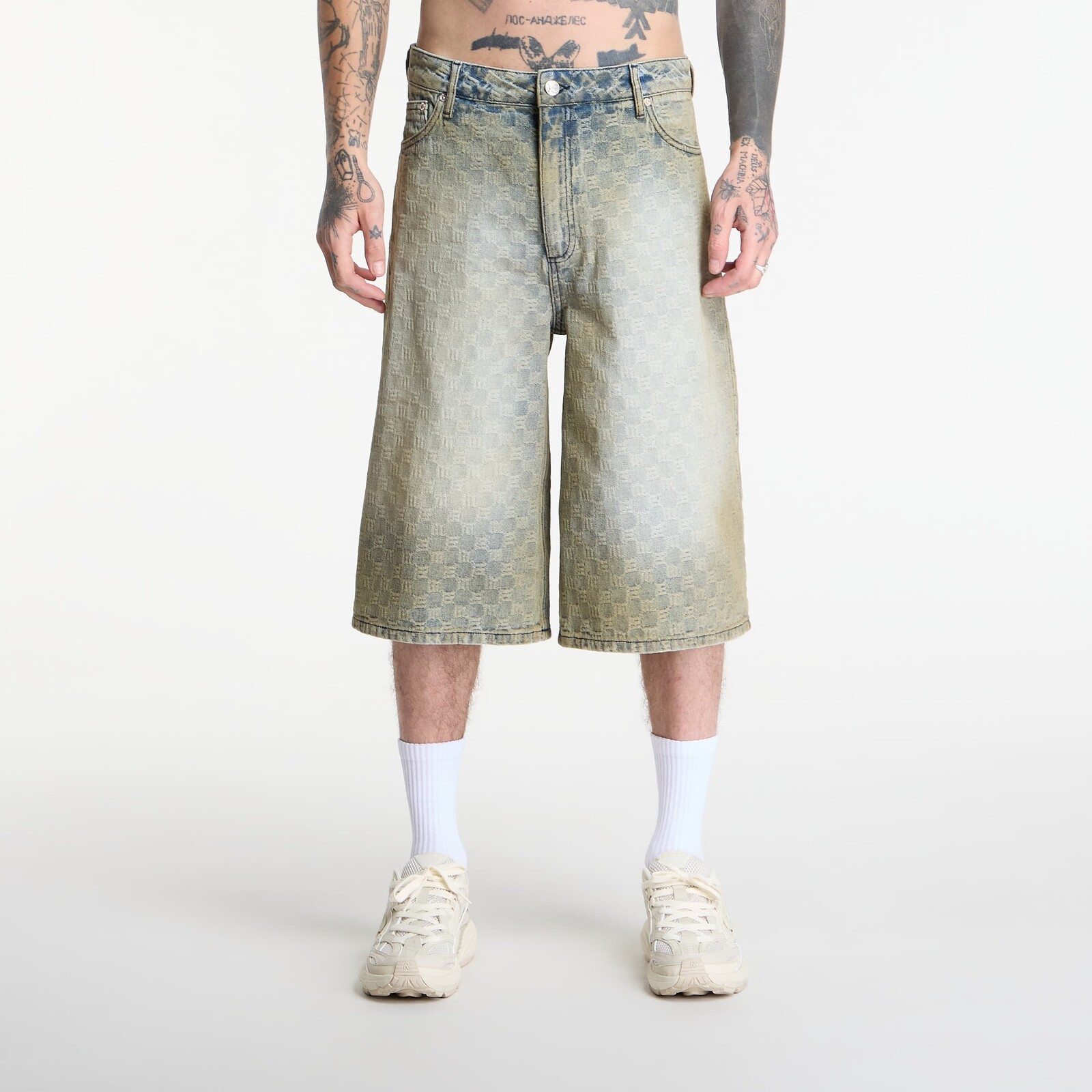 MISBHV Monogram Ocean Washed Denim Shorts UNISEX Pale Blue 34
