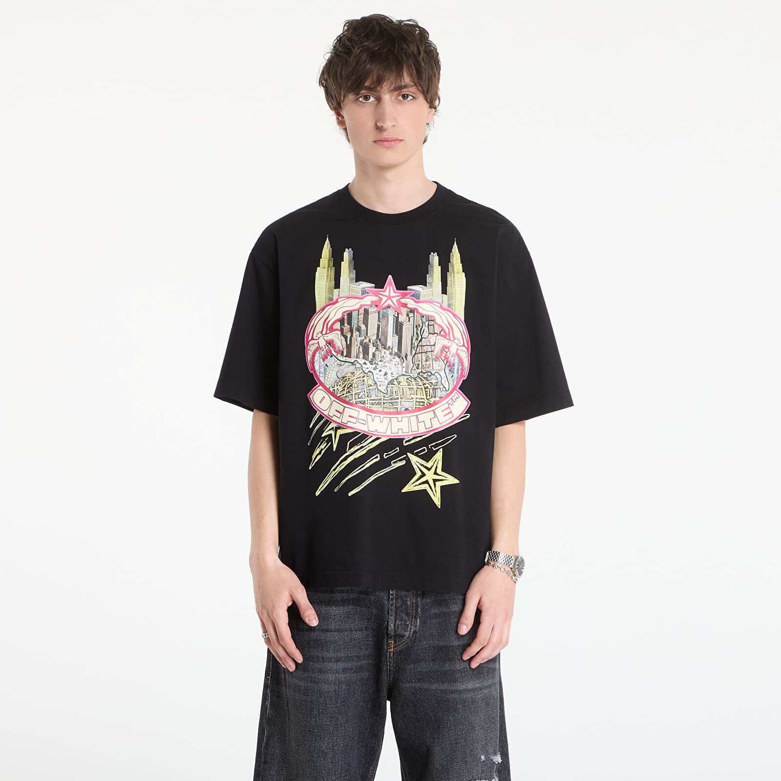 T-shirt Off-White Big Frame Wrld Skate S/S Tee Black L