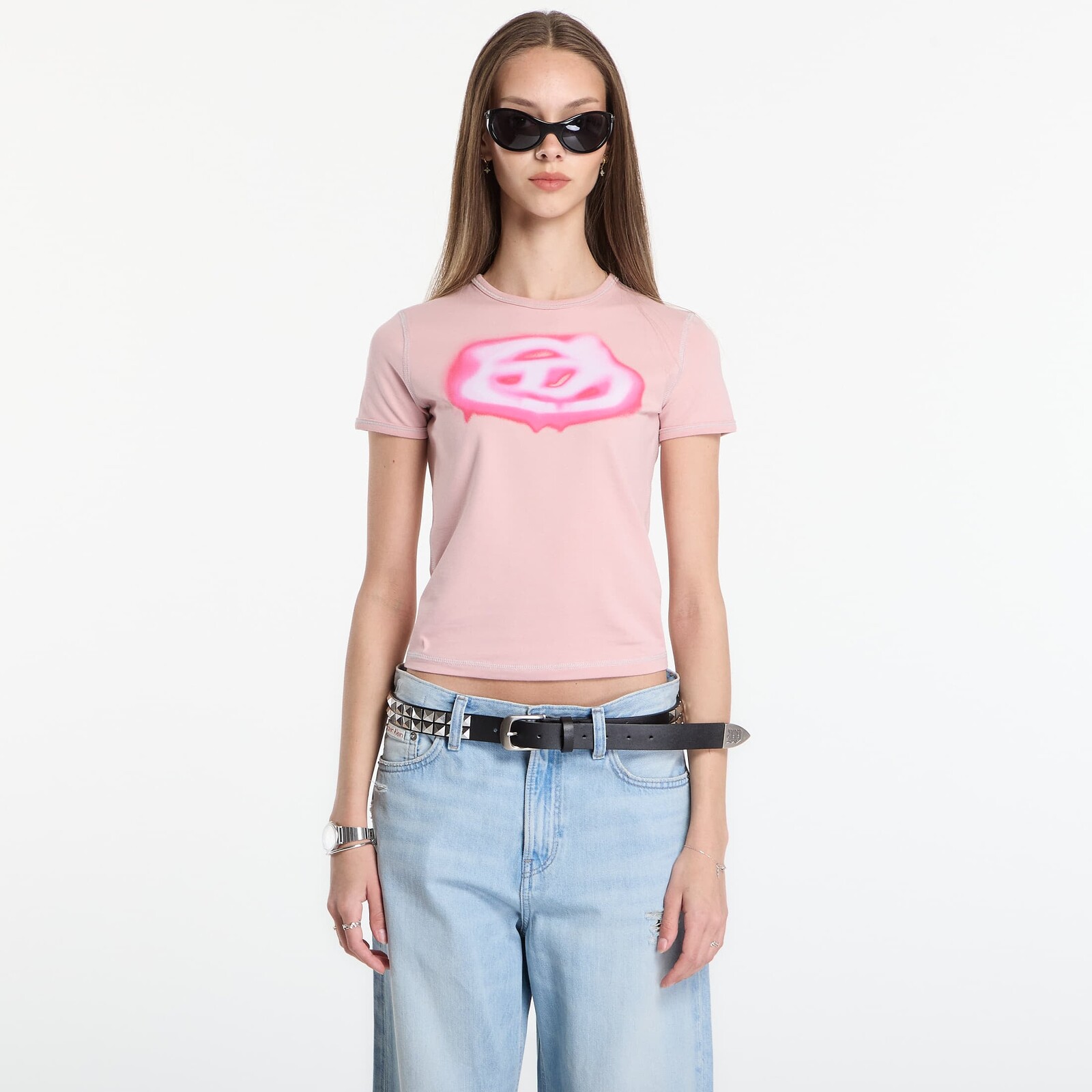 T-shirt Diesel T-Uncuties-Long-S3 T-Shirt Pale Mauve XS