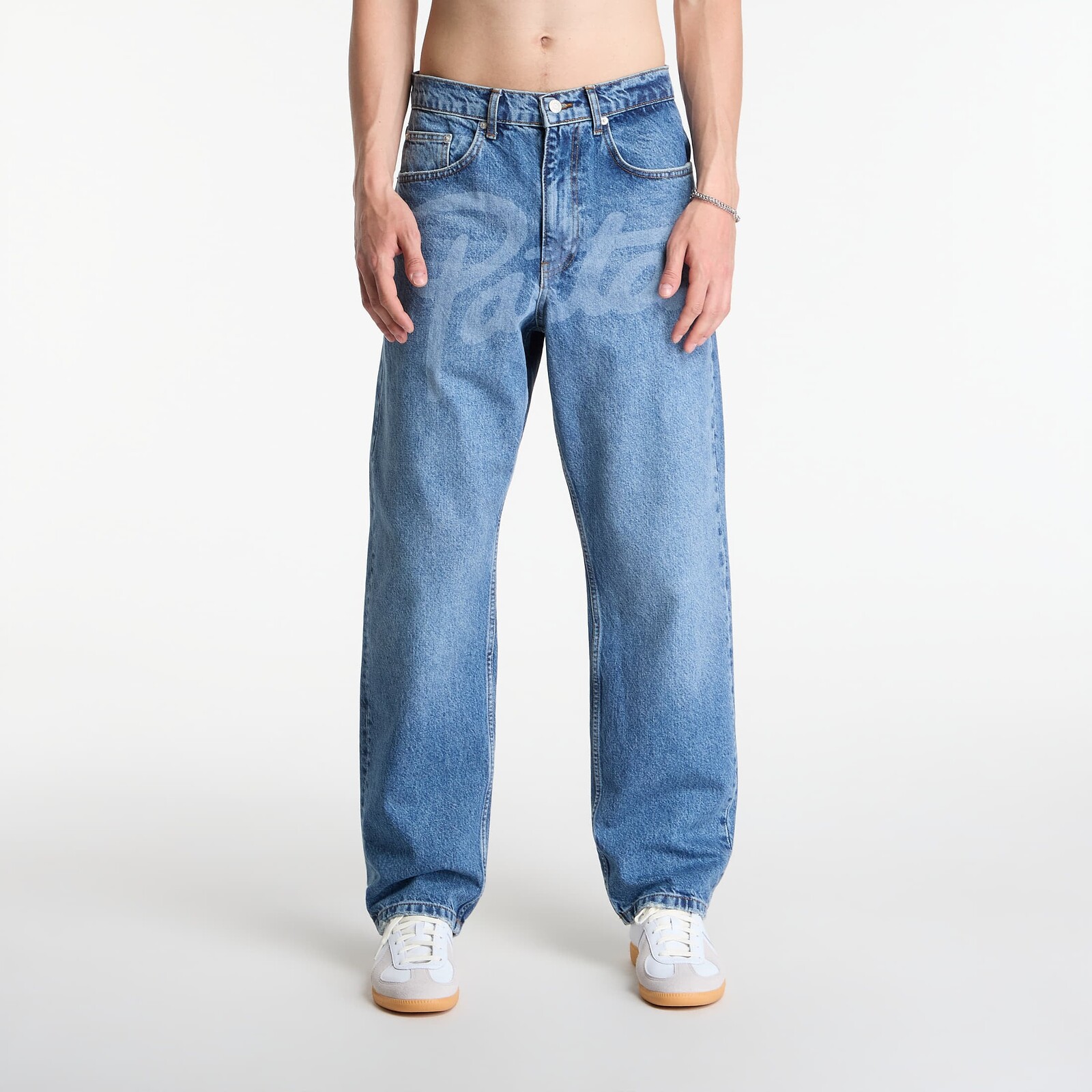 Pants Patta Laserprint Whiskers Denim Pants Light Blue Denim 34