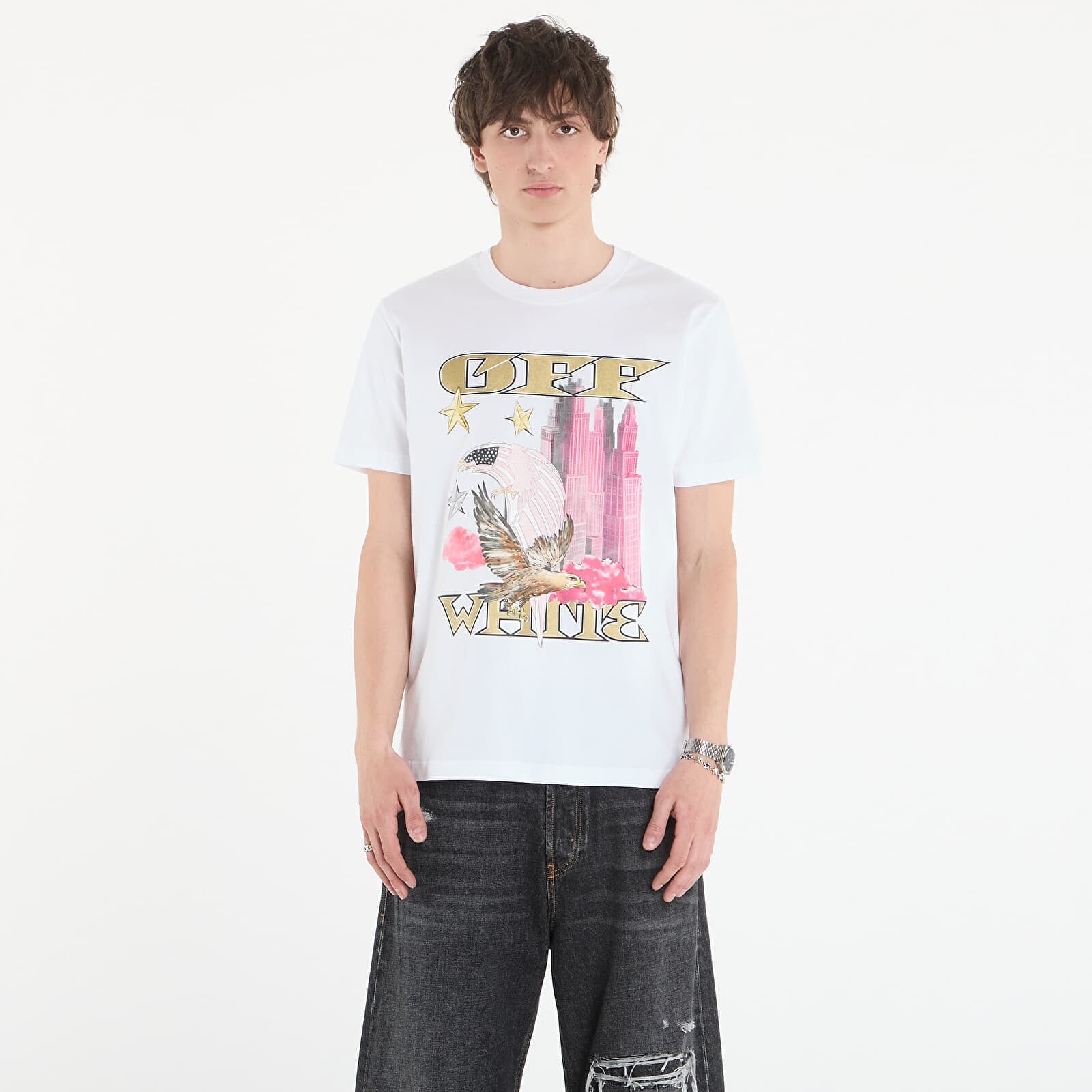 T-shirt Off-White Allover Frame Slim S/S Tee White S