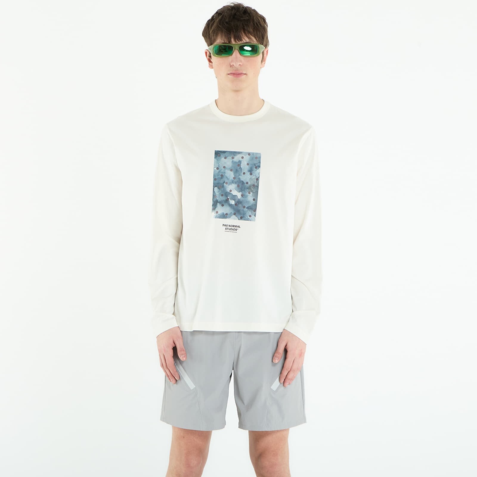 T-shirt Pas Normal Studios Off-Race Cotton Tech Graphic Long Sleeve T-Shirt Off White M
