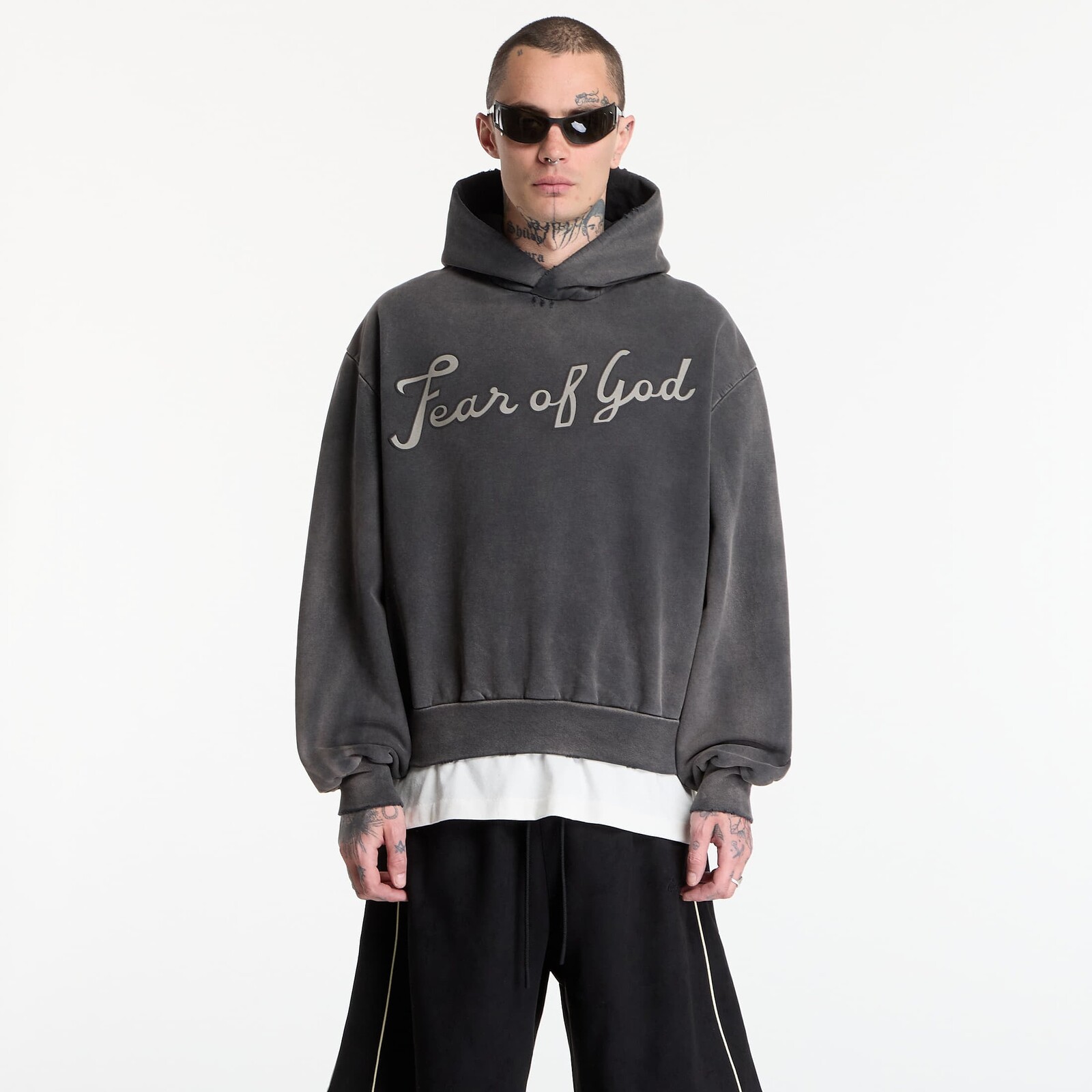 Sweatshirt Fear Of God 26 Classic Fit Half Raglan Hoodie Off Black S