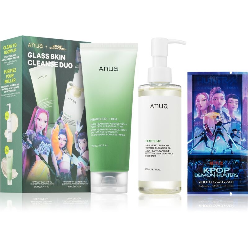 Anua K-Pop Demon Hunters Double Cleansing Duo Set gift set for deep cleansing