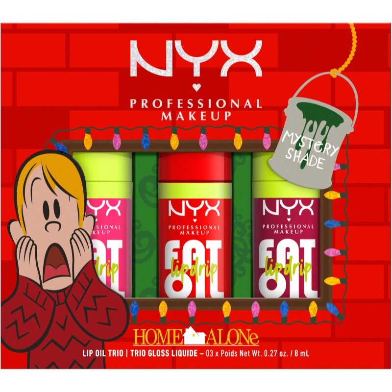NYX Professional Makeup Home Alone Fat Oil Trio gift set for lips shade Mystery shade 03 1 pc