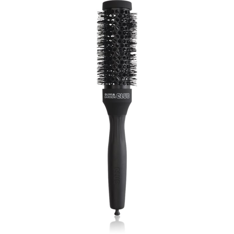 Olivia Garden Club The Glow Blowout Ceramic Round Brush Black round hairbrush S 1 pc
