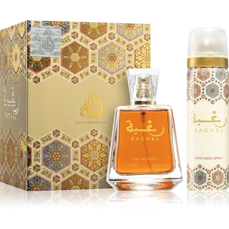 Lattafa Raghba gift set unisex