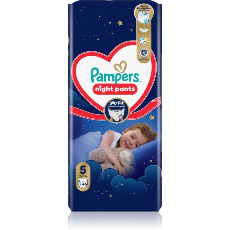 Pampers Night Pants Size 5 disposable nappy pants night 11-17 kg 46 pc