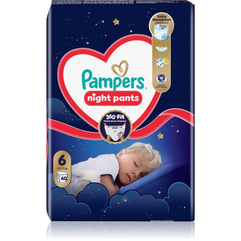 Pampers Night Pants Size 6 disposable nappy pants night 40 pc