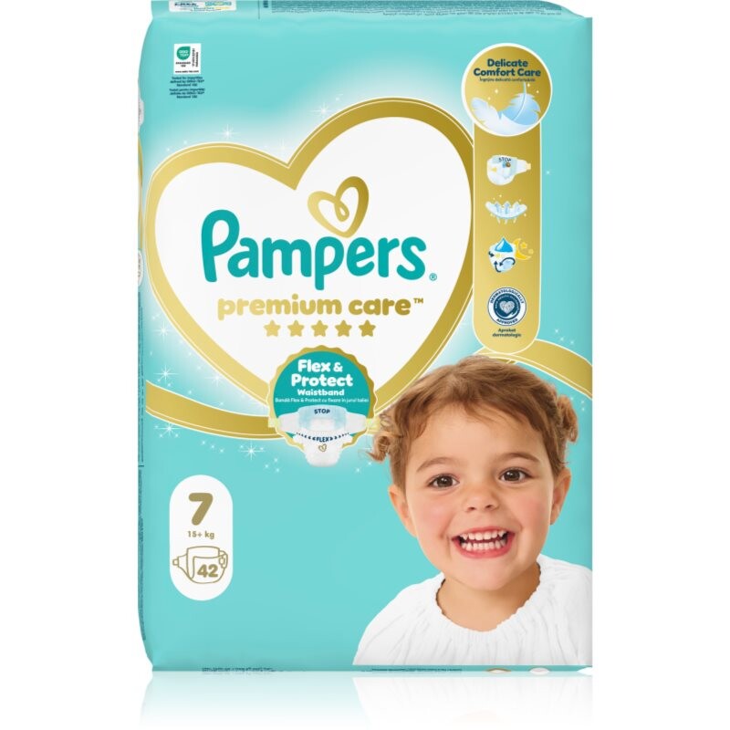 Pampers Premium Care Size 7 disposable nappies 15+ kg 42 pc