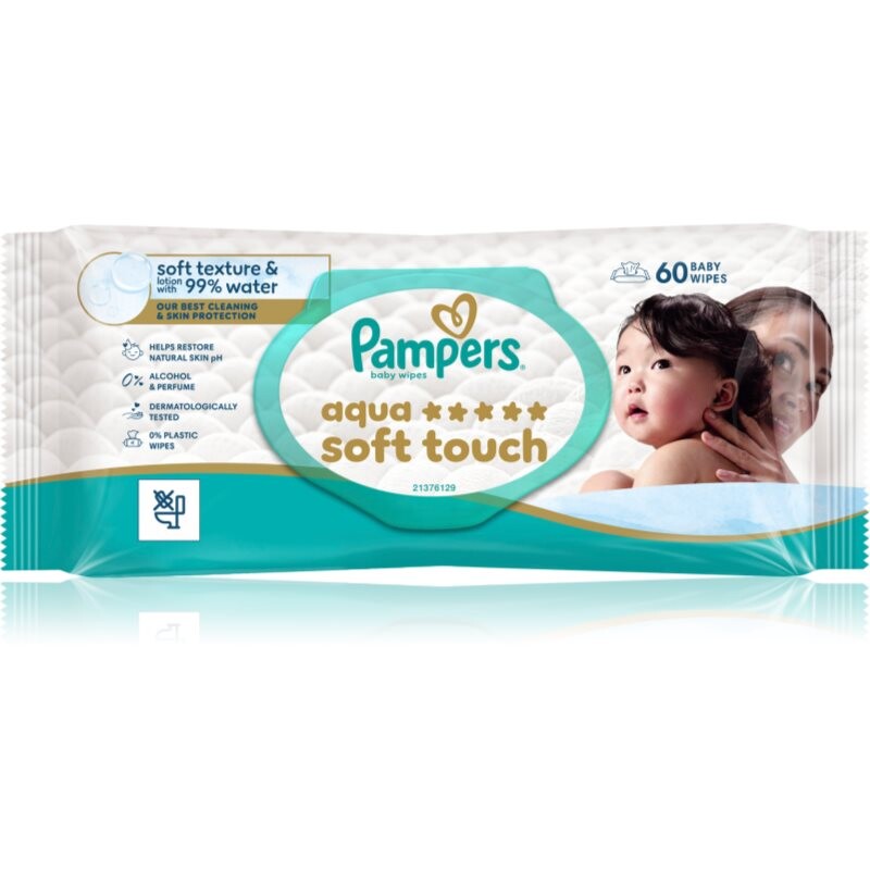 Pampers Aqua Soft Touch wet cleansing wipes for children 60 pc