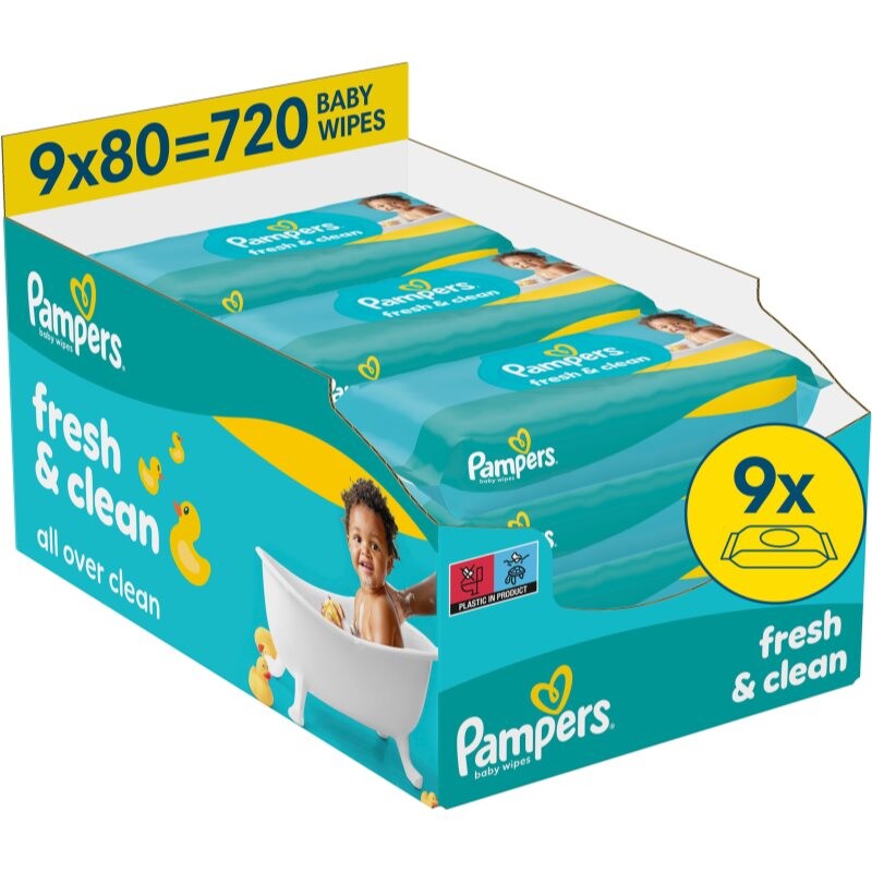 Pampers Fresh & Clean wet cleansing wipes for children 9x80 pc