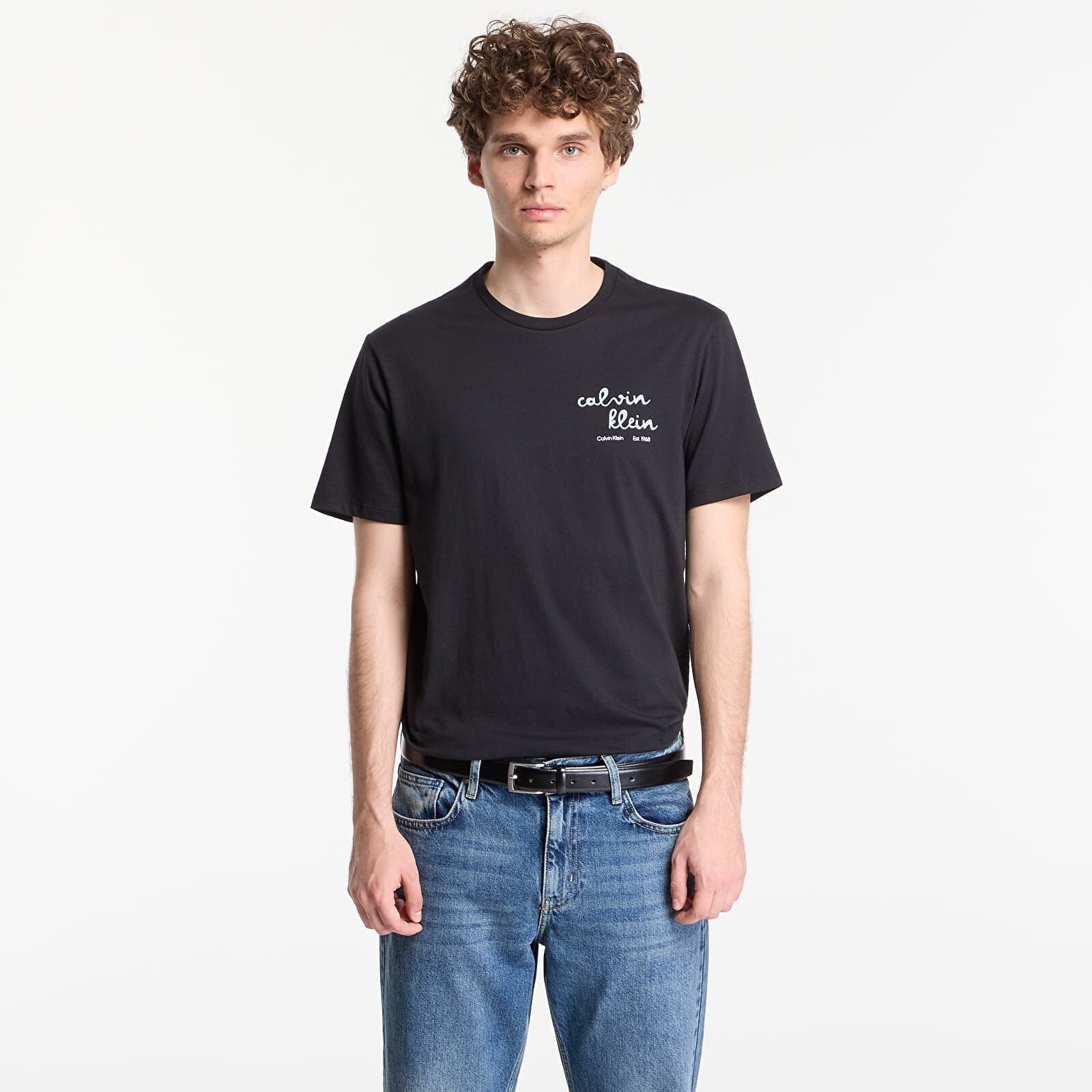 T-shirt Calvin Klein Jeans Ss 30S Eu Ck Trvl Lines Seasonal Tee Black S