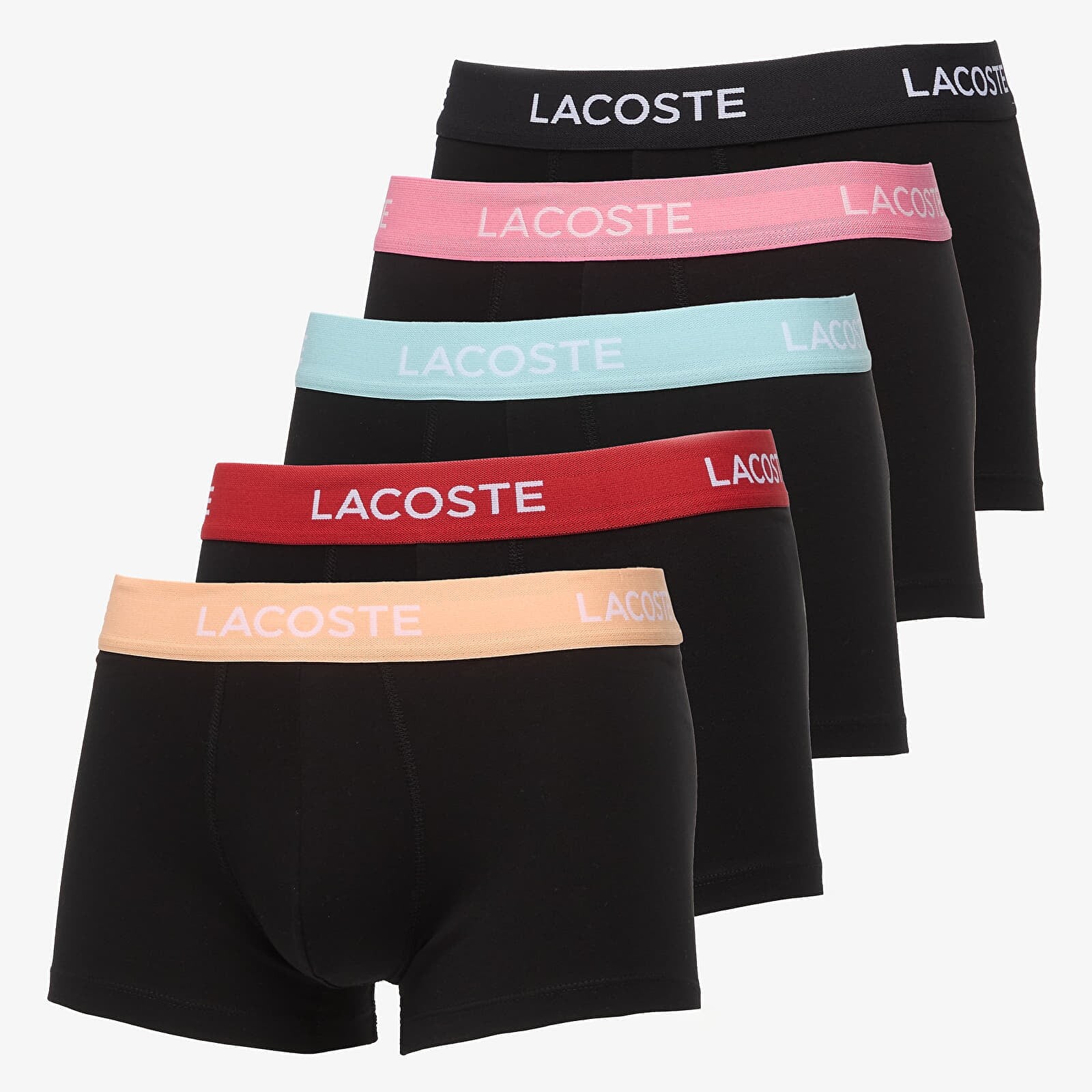 LACOSTE 5 Pack Trunk Black/ Ledge-Reseda-Pastille Mint-Lighthouse Red-Black XL