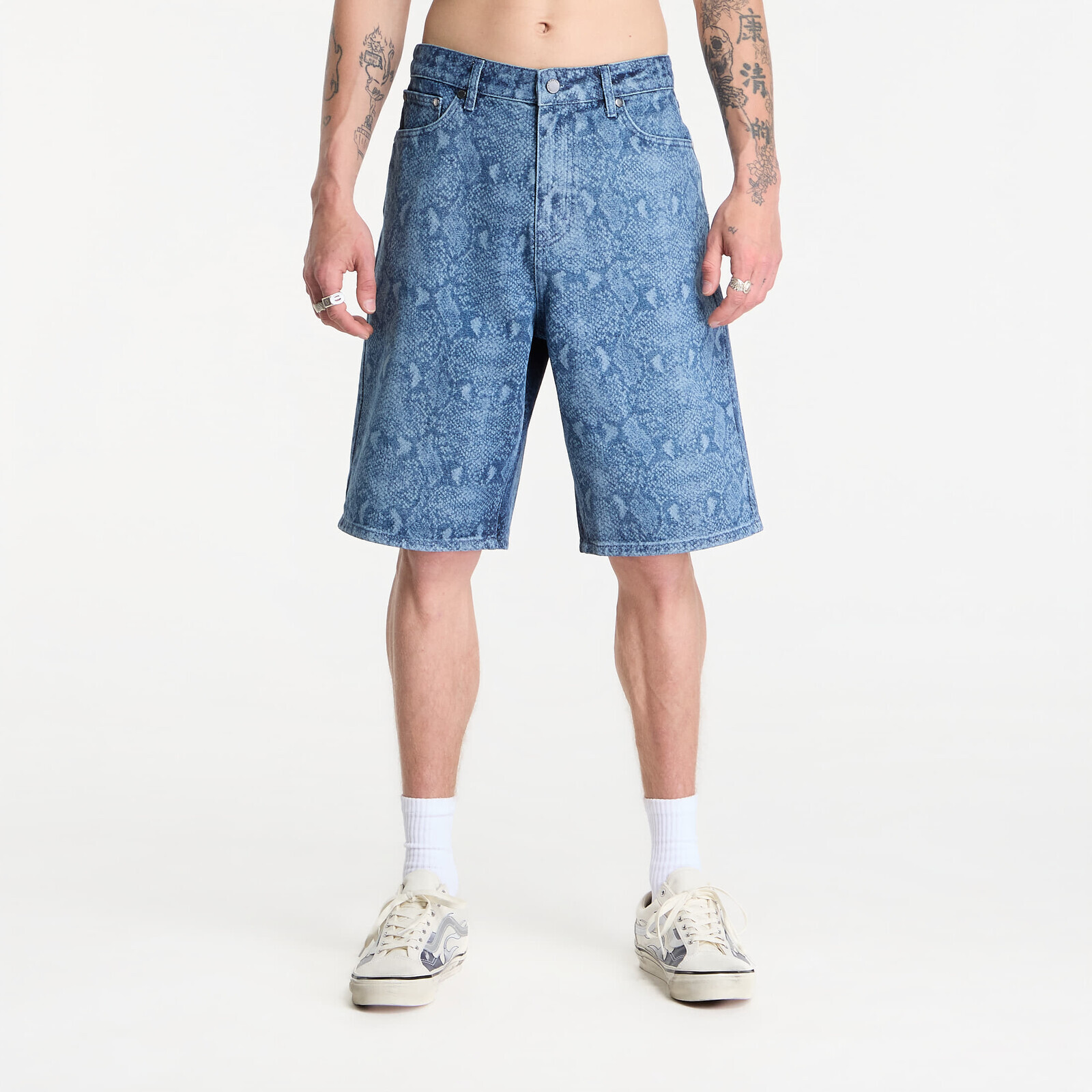 Daily Paper Snake Laser Denim Shorts Blue M